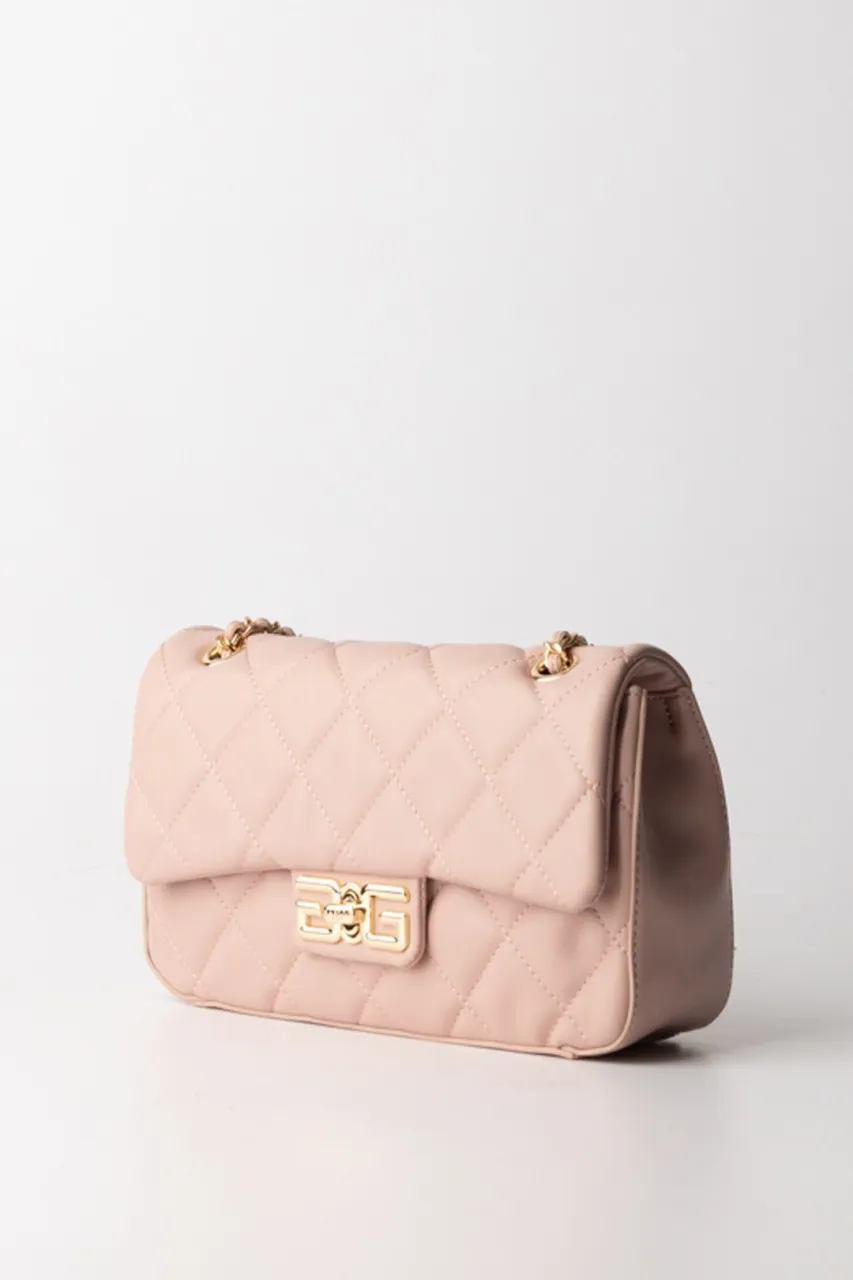 Borsa a tracolla rapuntata con logo Rosa