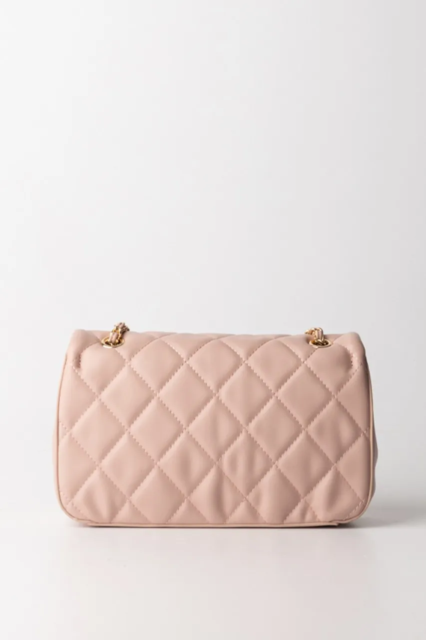 Borsa a tracolla rapuntata con logo Rosa