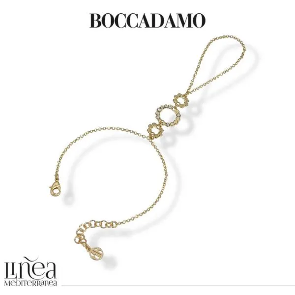 Bracciale baciamano con decoro in basso rilievo placcato oro giallo    