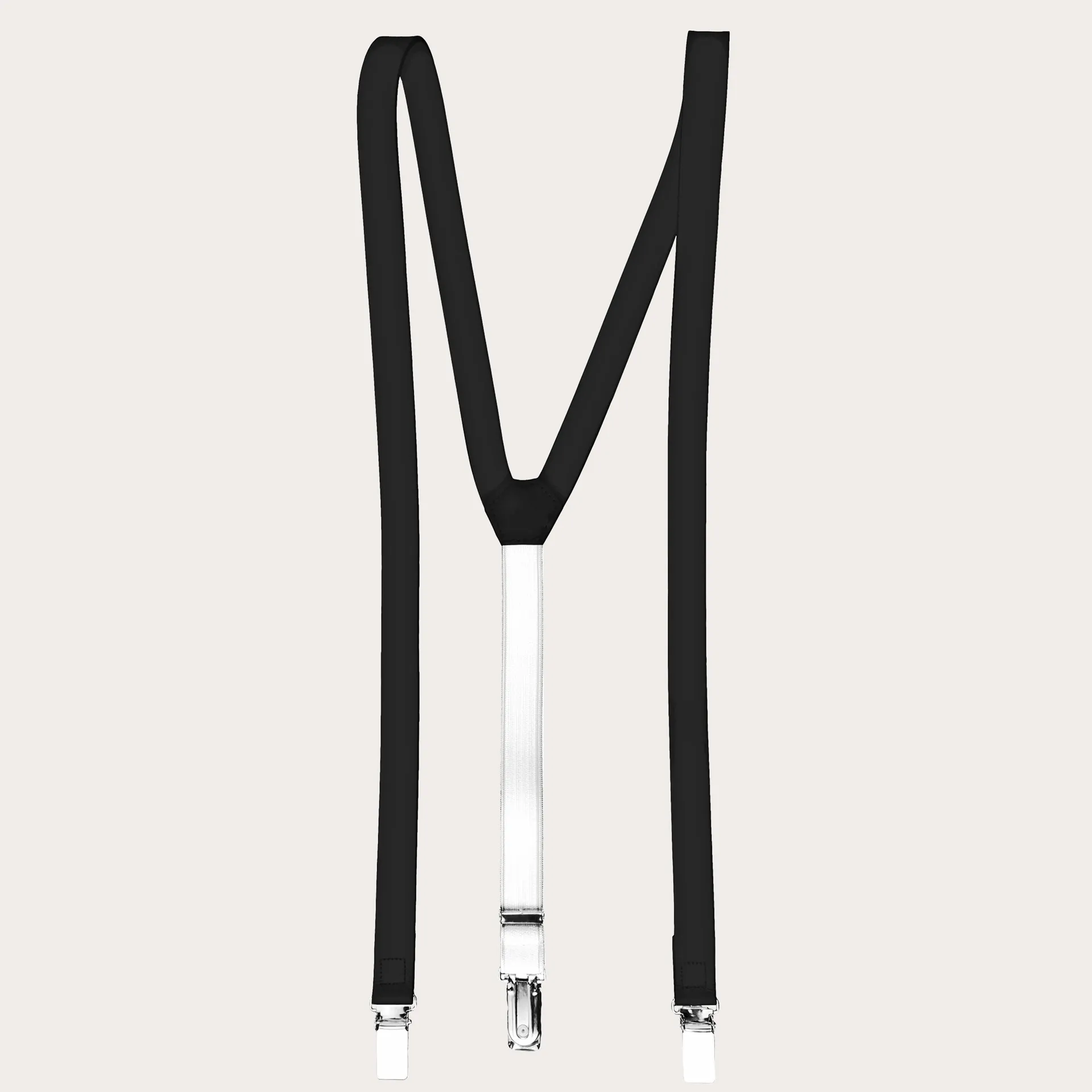 Bretelle a Y in pelle, nero