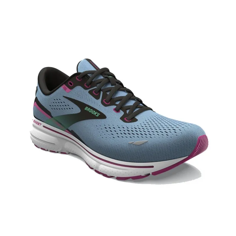 Brooks Ghost 15 Blu Nero Rosa - Scarpe Running Donna