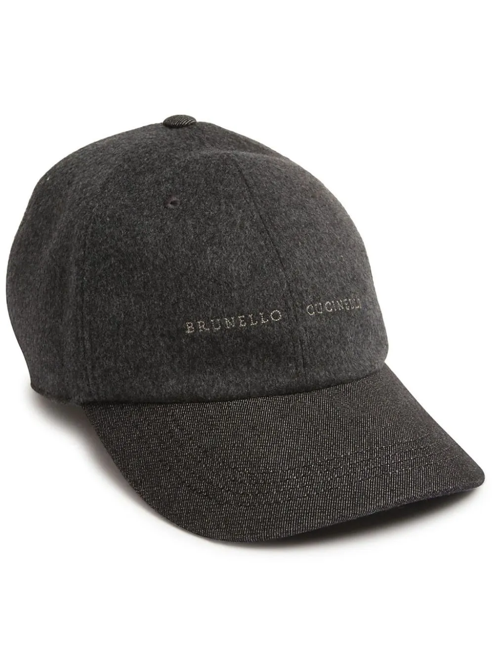 Brunello Cucinelli-berretto in lana-cashmere con logo ricamato