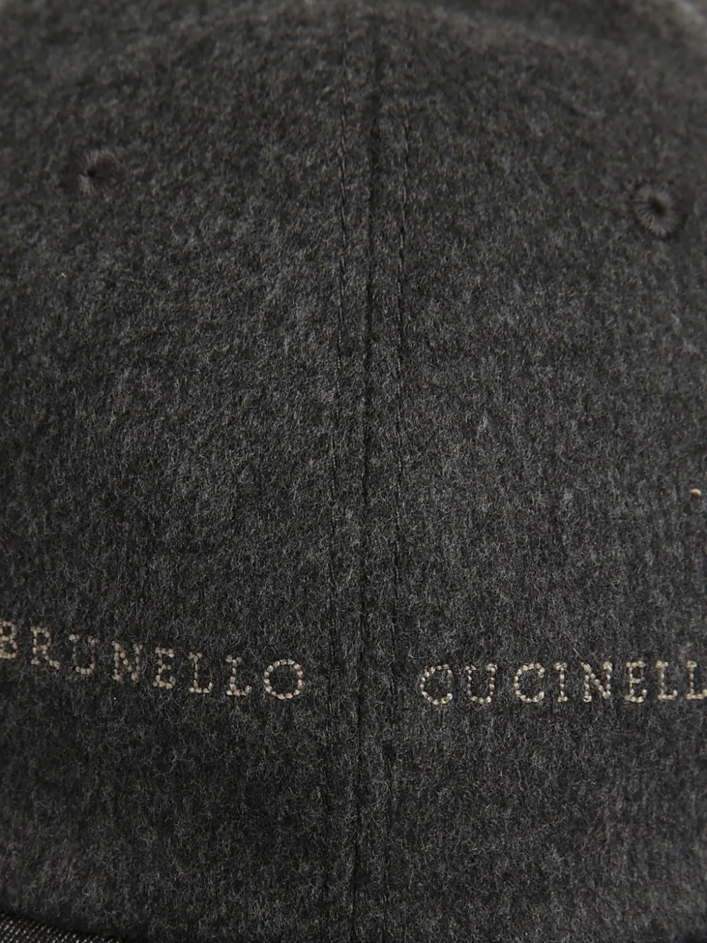 Brunello Cucinelli-berretto in lana-cashmere con logo ricamato