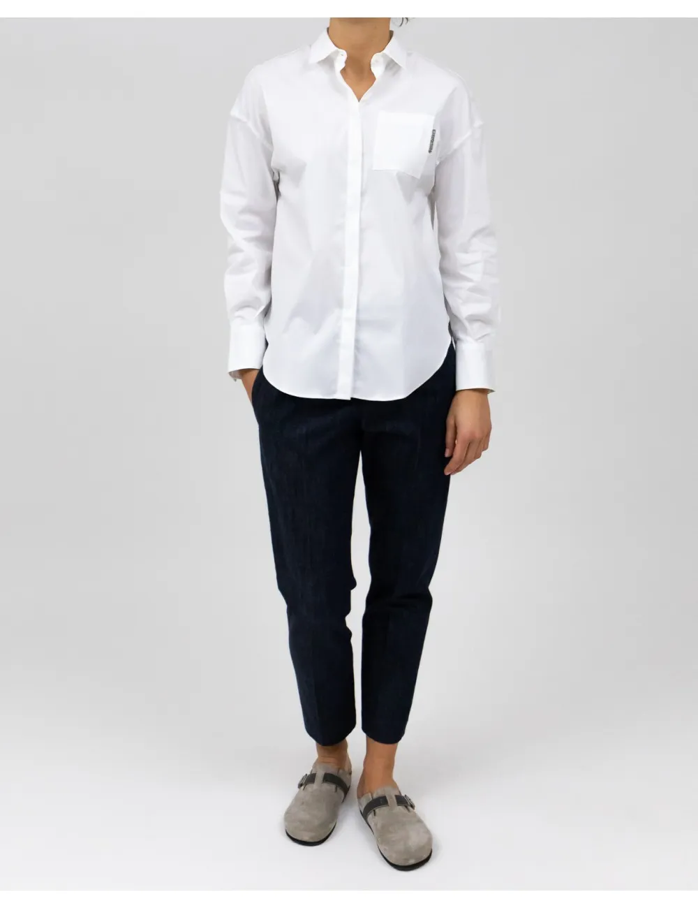Brunello Cucinelli - Camicia Bianca con Monile