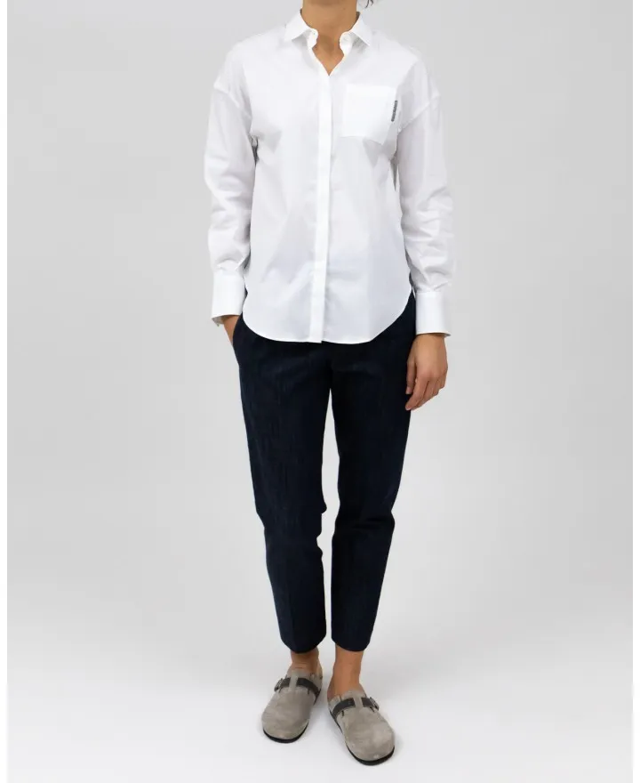 Brunello Cucinelli - Camicia Bianca con Monile