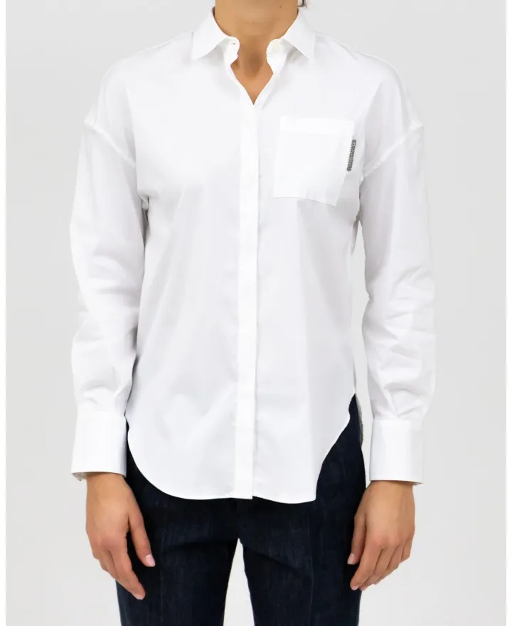 Brunello Cucinelli - Camicia Bianca con Monile