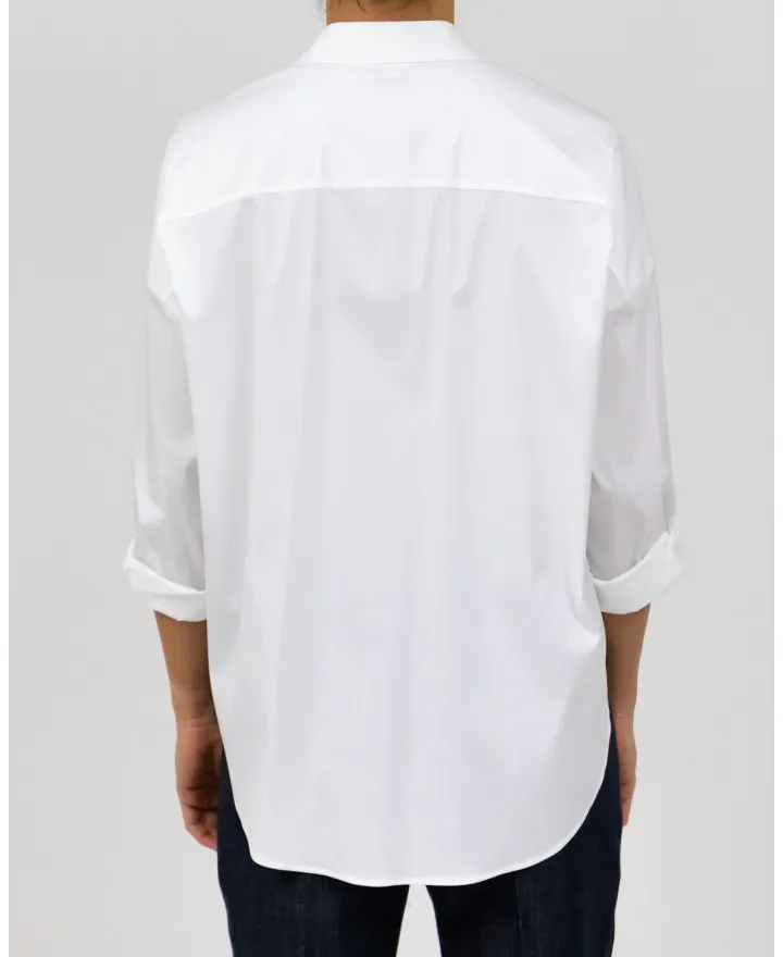 Brunello Cucinelli - Camicia Bianca in popeline con Monile
