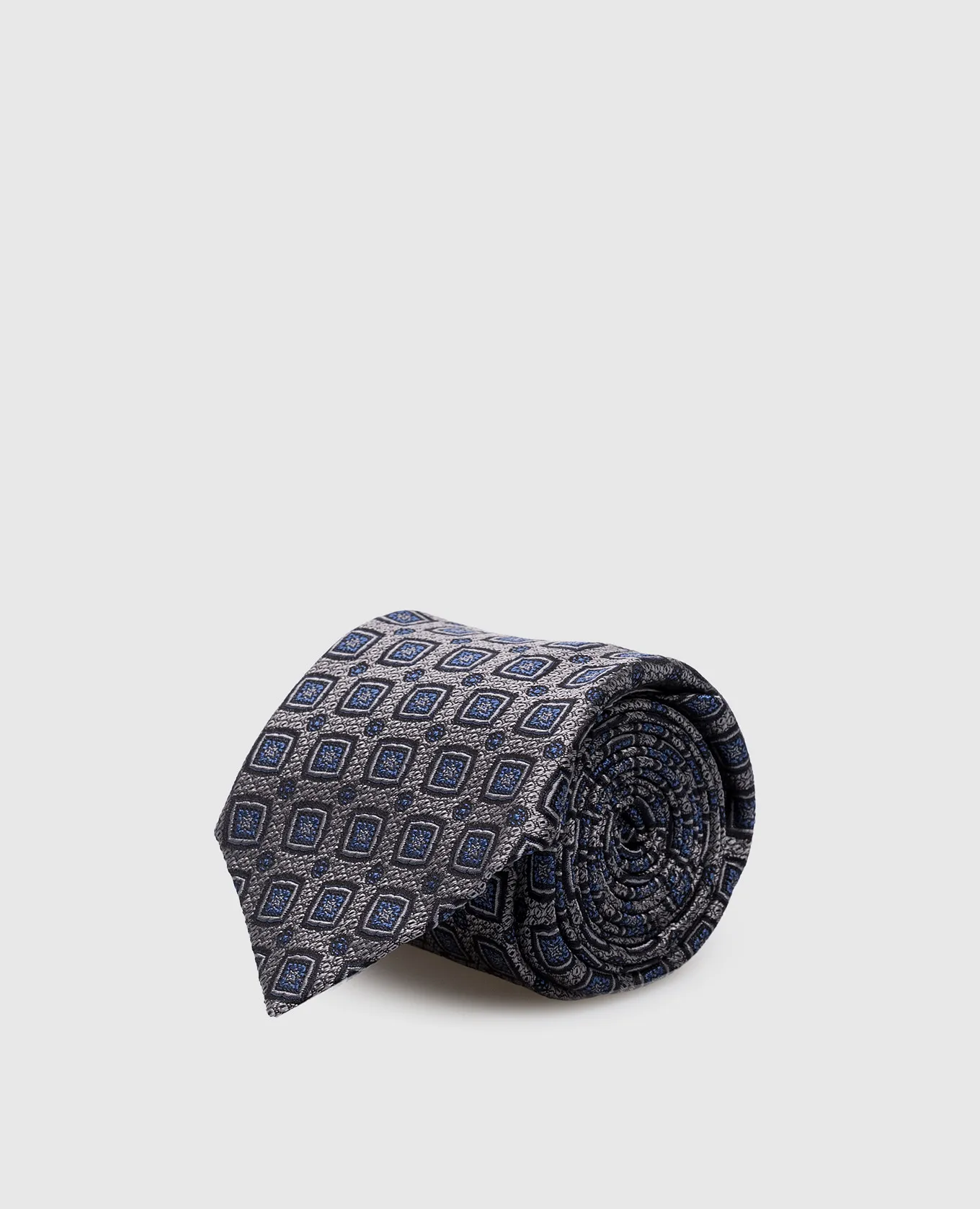Brunello Cucinelli Cravatta grigia in seta con motivo intrecciato MV8940018