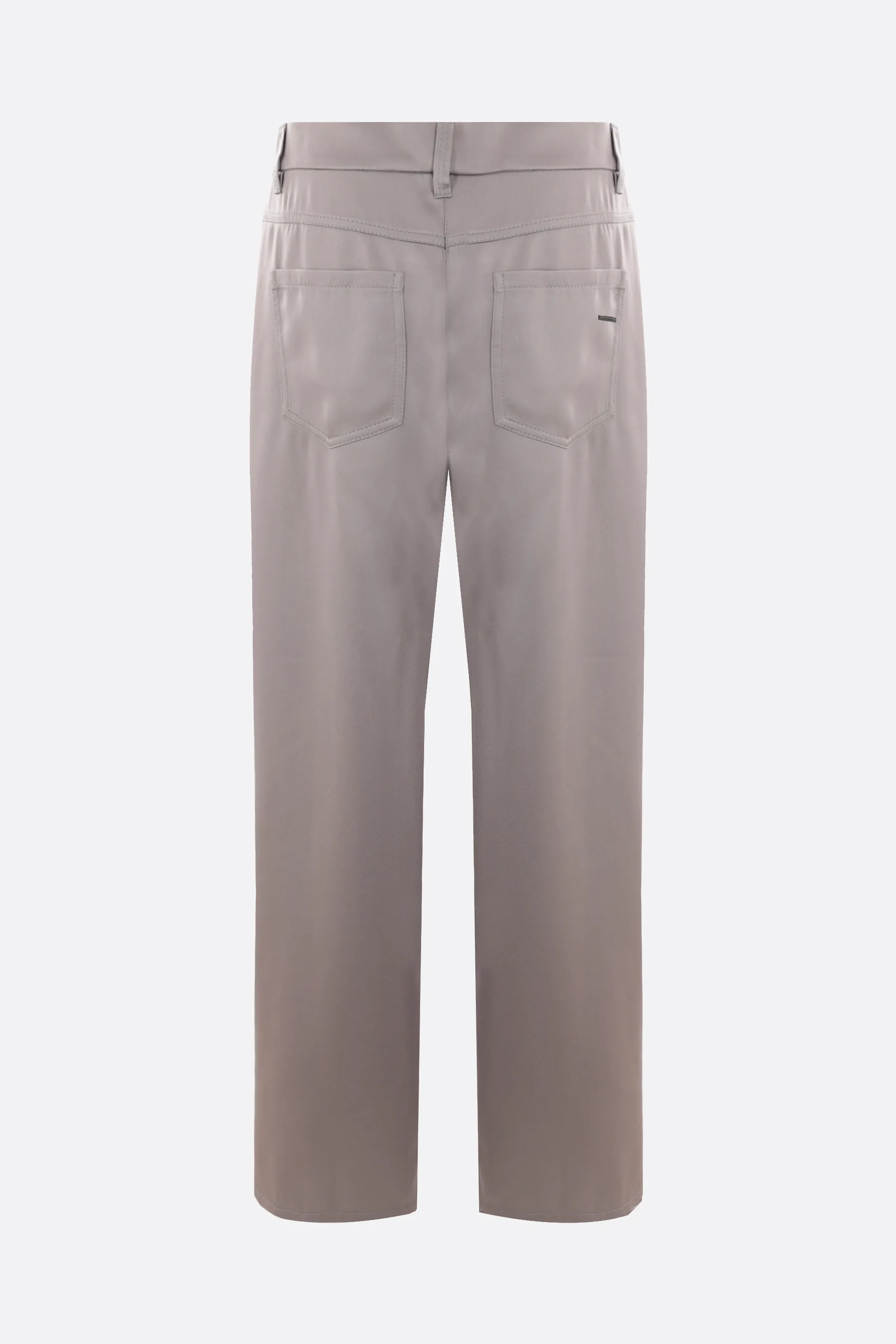  BRUNELLO CUCINELLI pantalone a gamba dritta in raso cady con Shiny Bartack 