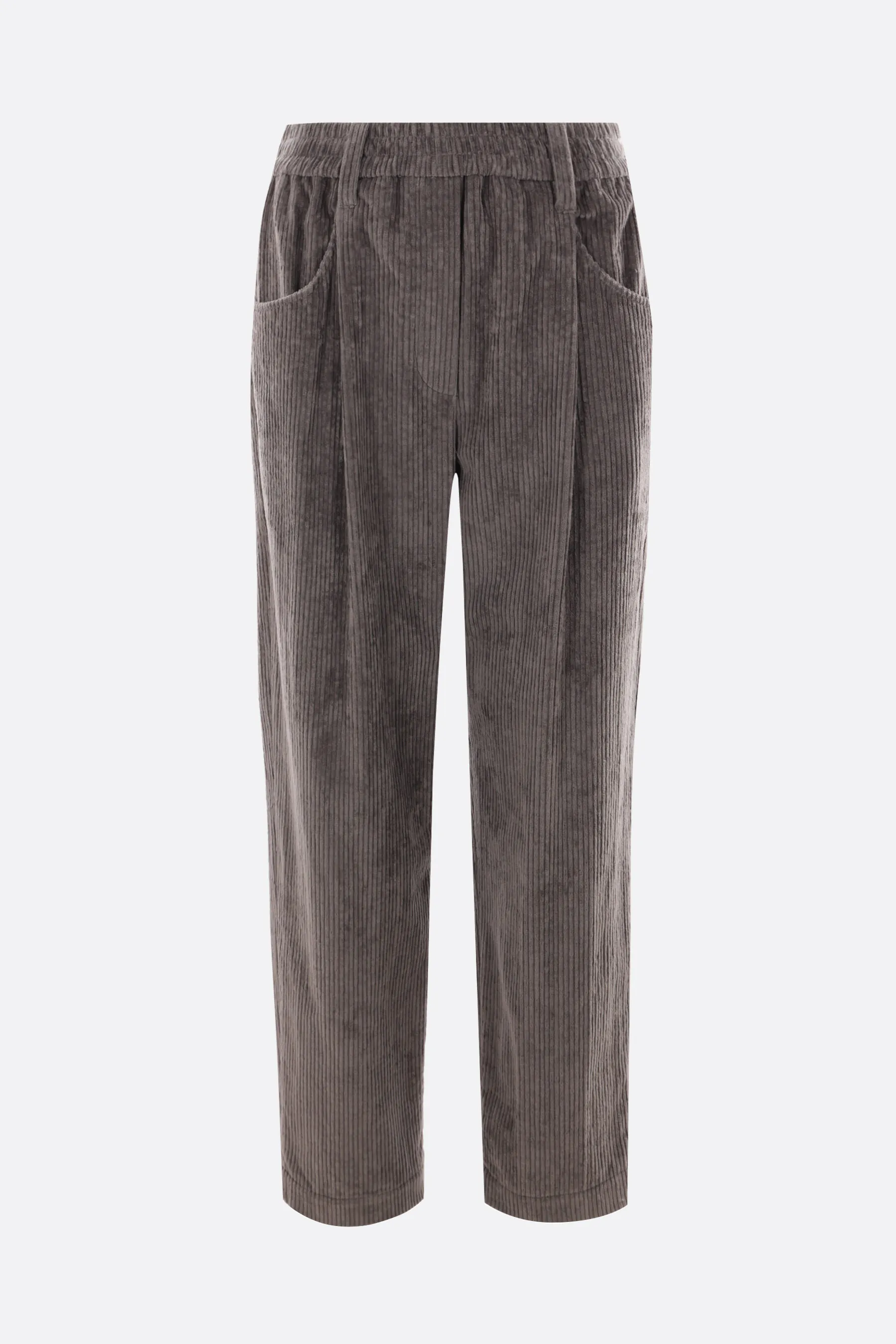  BRUNELLO CUCINELLI pantalone baggy crop in velluto a costine 