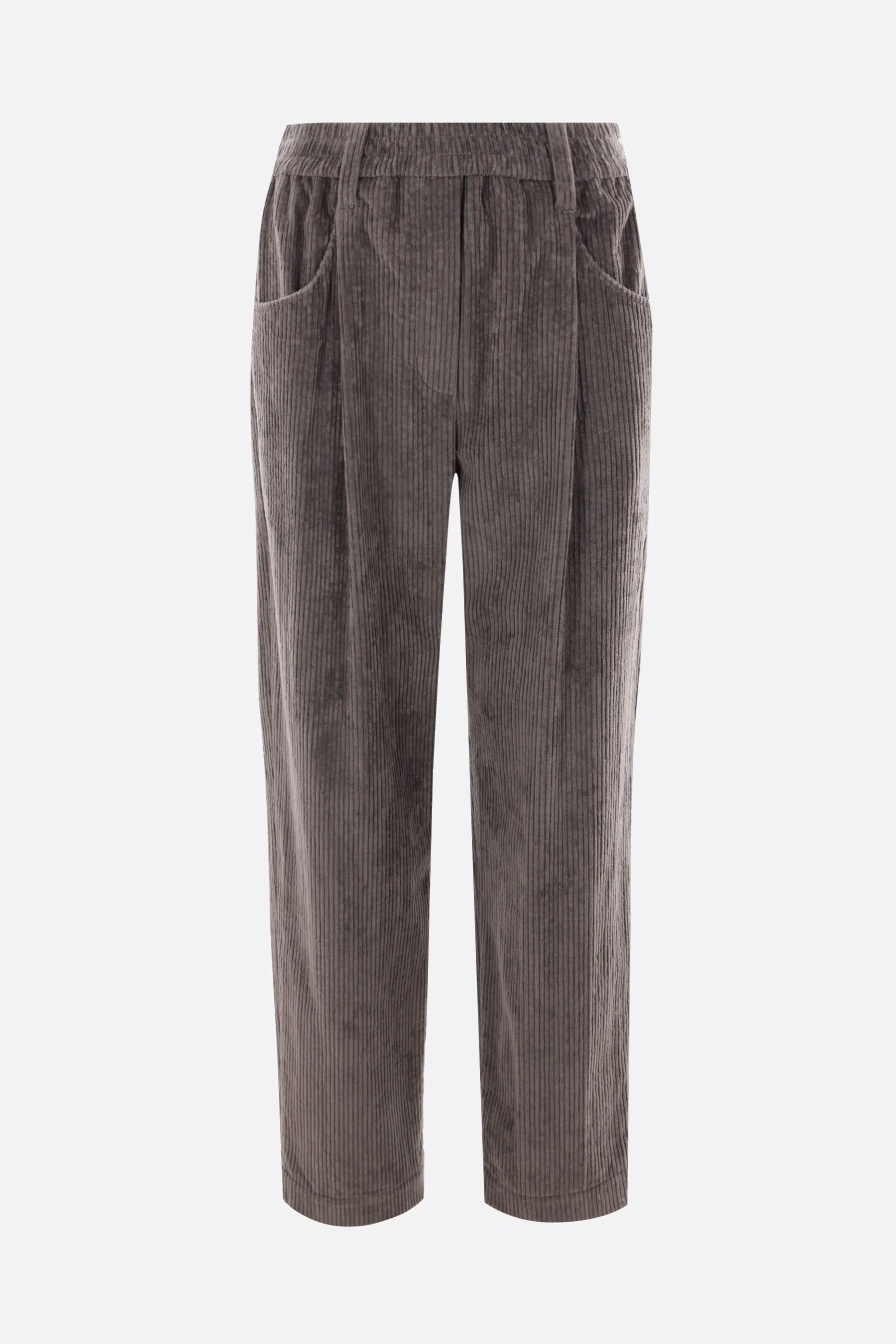  BRUNELLO CUCINELLI pantalone baggy crop in velluto a costine 