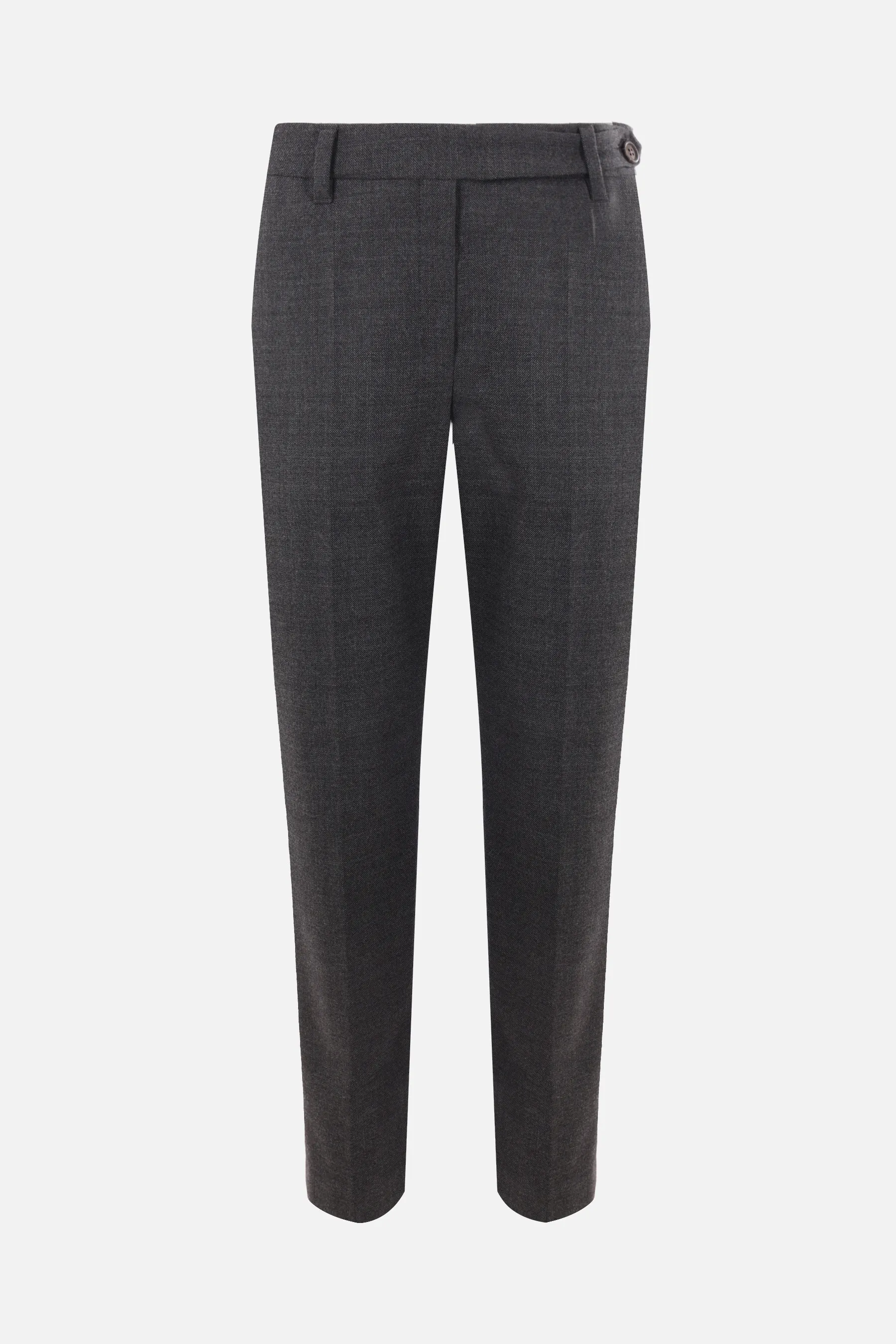  BRUNELLO CUCINELLI pantalone sigaretta in lana con monile 