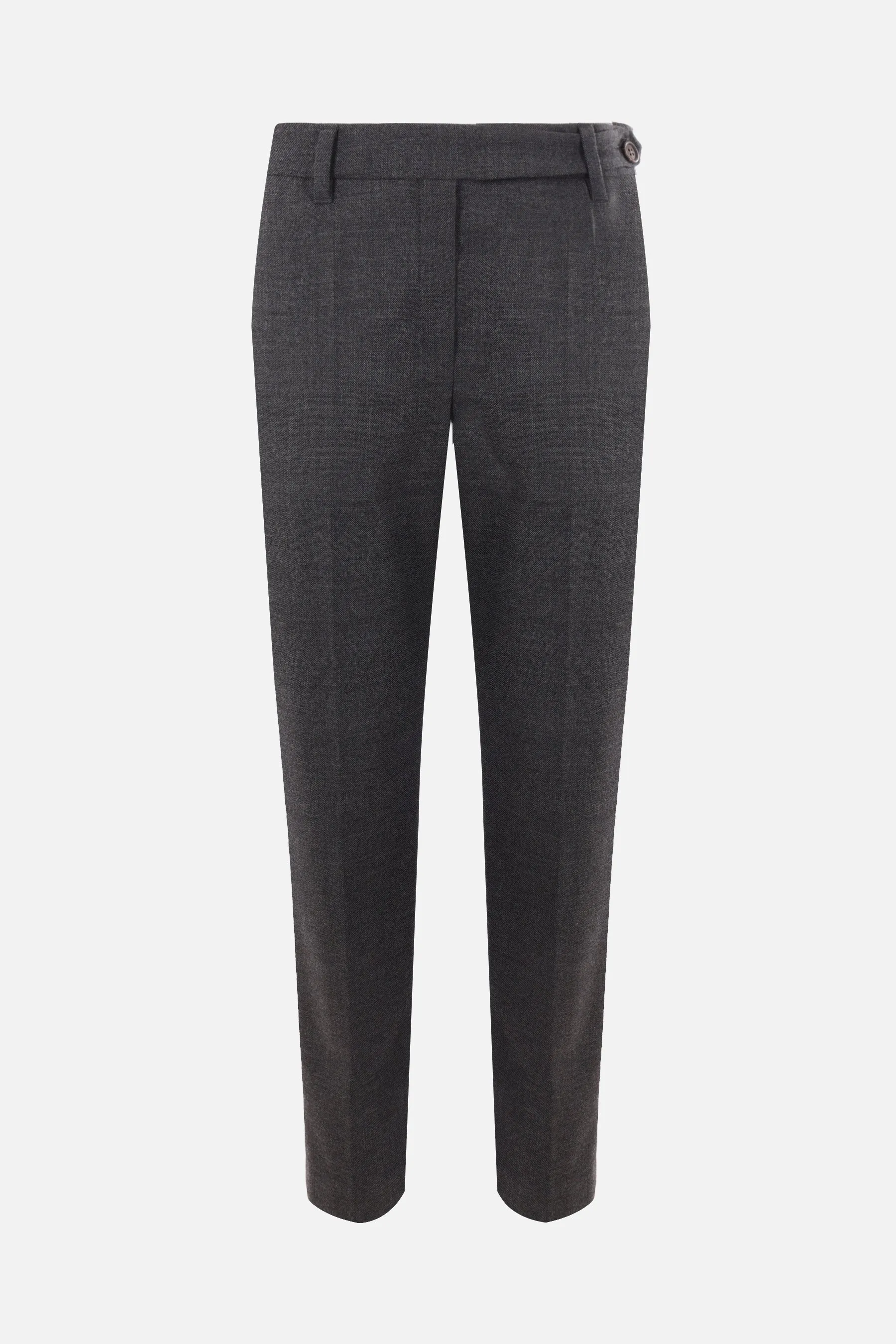  BRUNELLO CUCINELLI pantalone sigaretta in lana con monile 