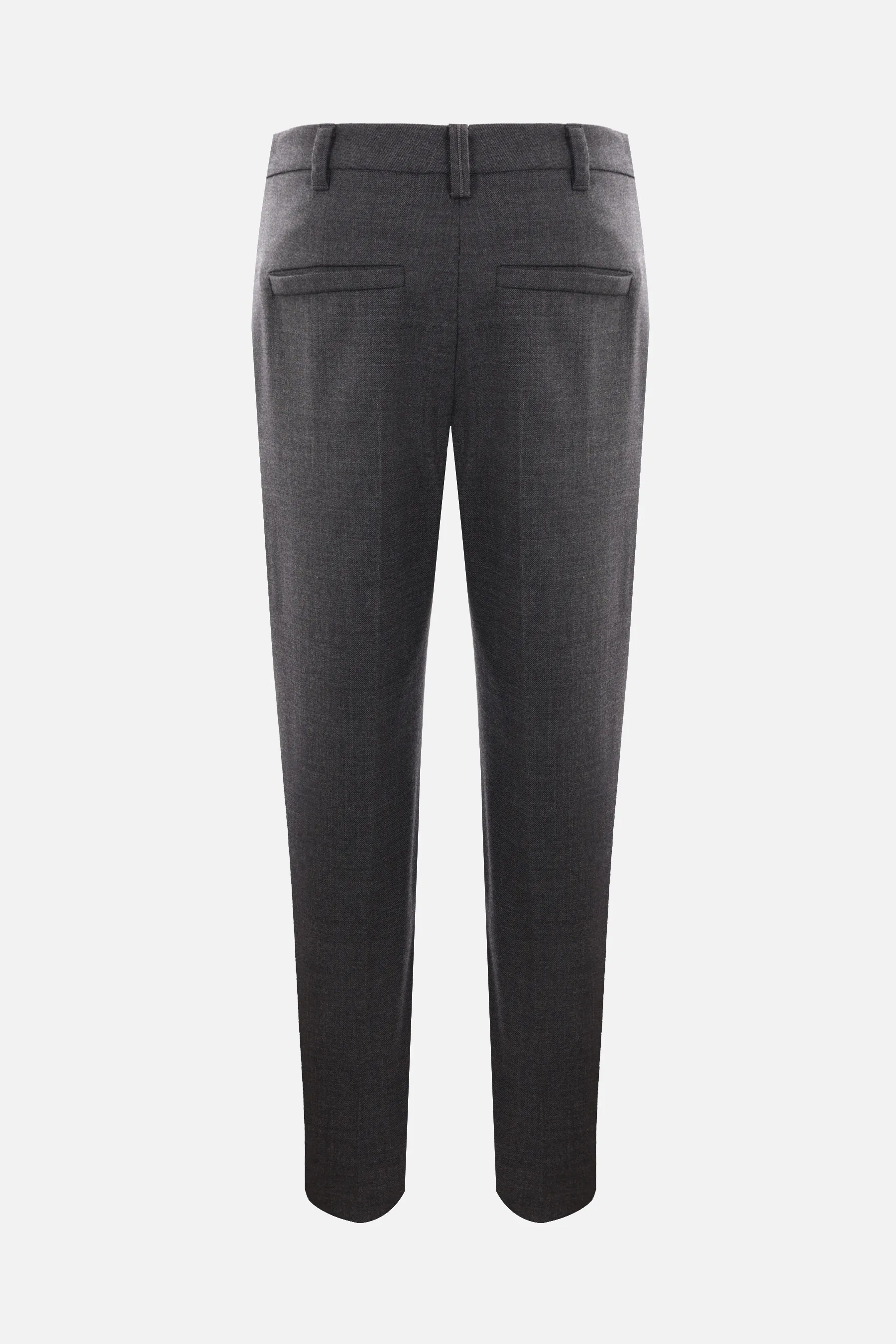  BRUNELLO CUCINELLI pantalone sigaretta in lana con monile 