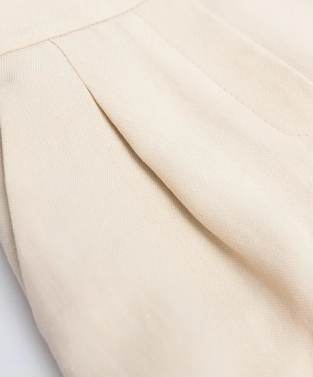 Brunello Cucinelli Pantaloni beige chiaro per bambini con pinces BH126P014B