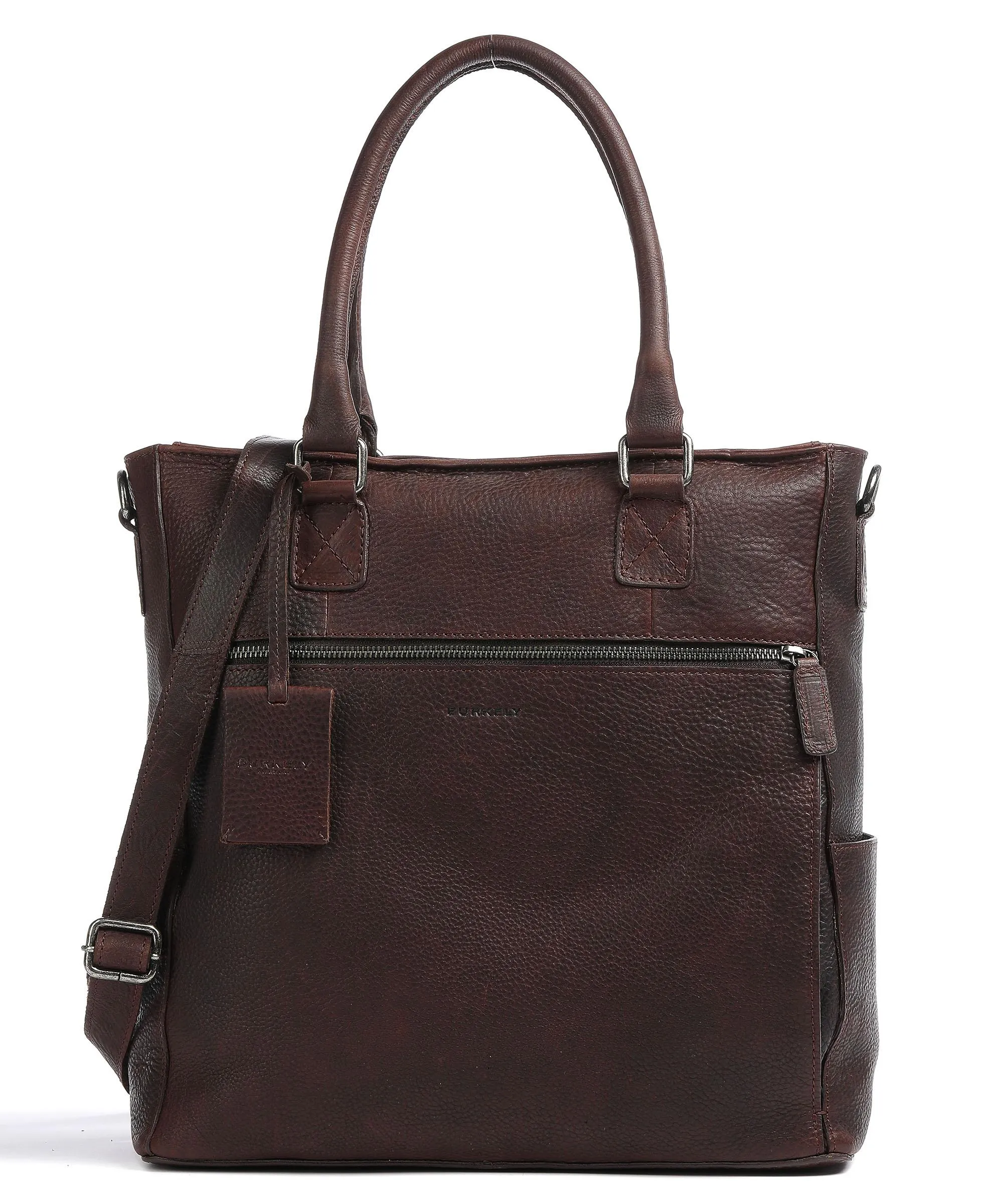  Burkely Antique Avery Borsa shopper 13″ pelle granulata marrone scuro  