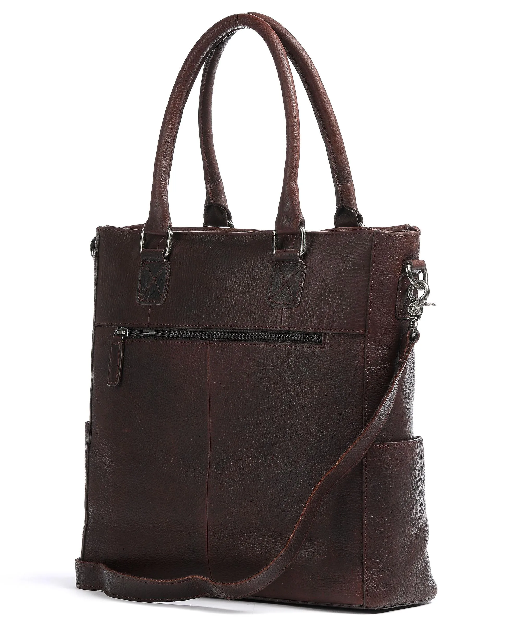  Burkely Antique Avery Borsa shopper 13″ pelle granulata marrone scuro  