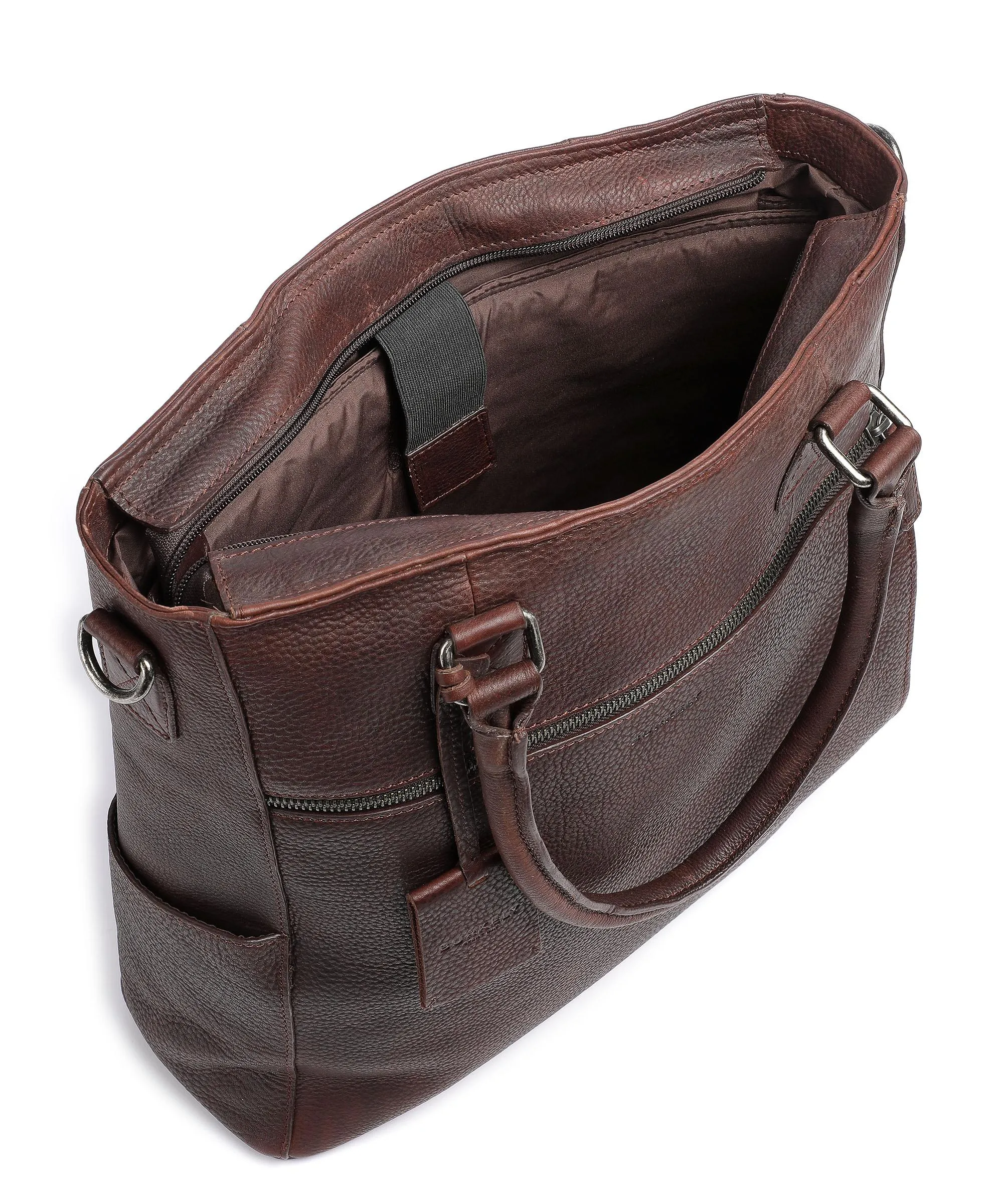  Burkely Antique Avery Borsa shopper 13″ pelle granulata marrone scuro  