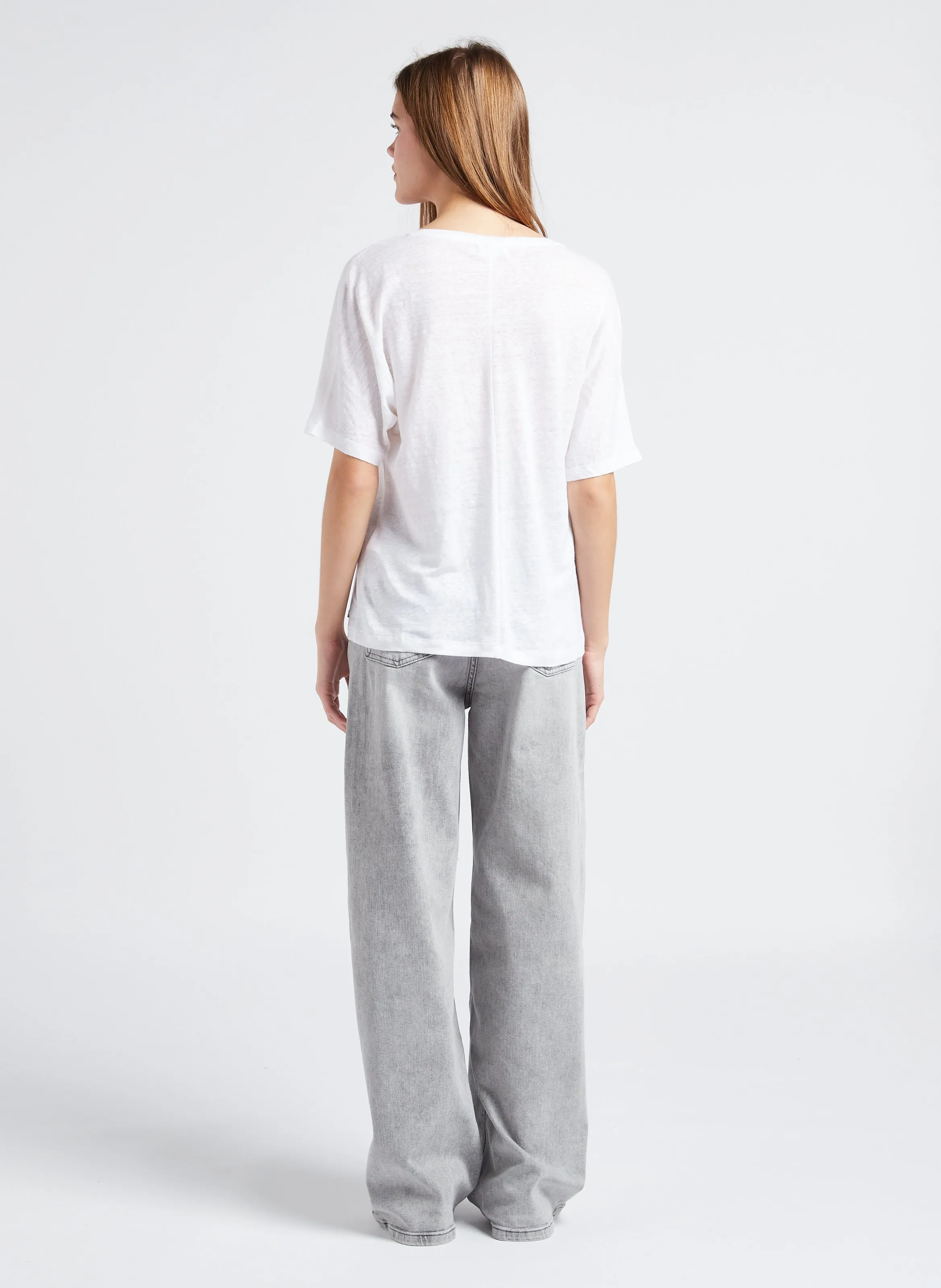  BY BAR   LINA - Jeans ampi a vita alta in misto cotone | Grigio