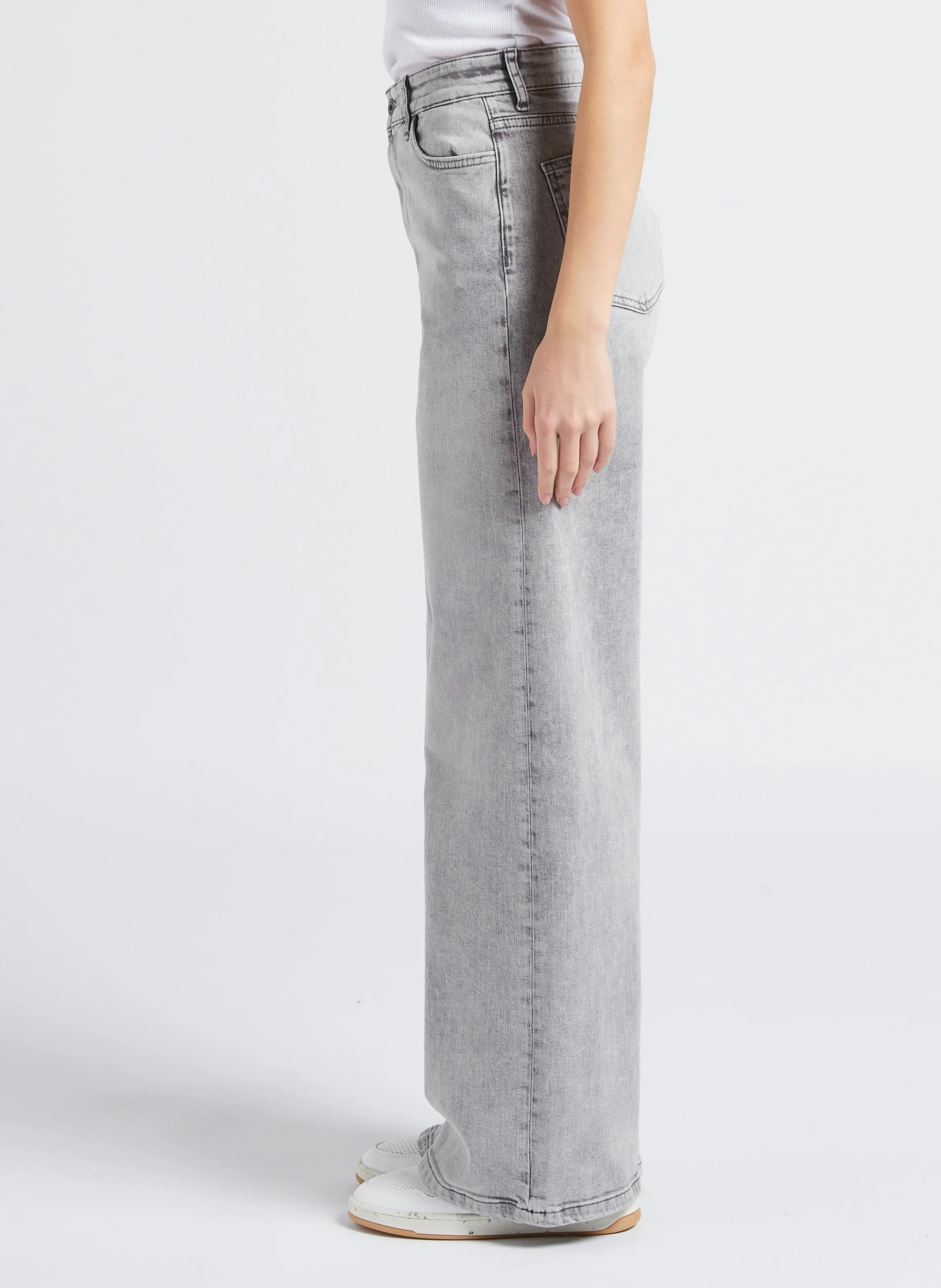  BY BAR   LINA - Jeans ampi a vita alta in misto cotone | Grigio