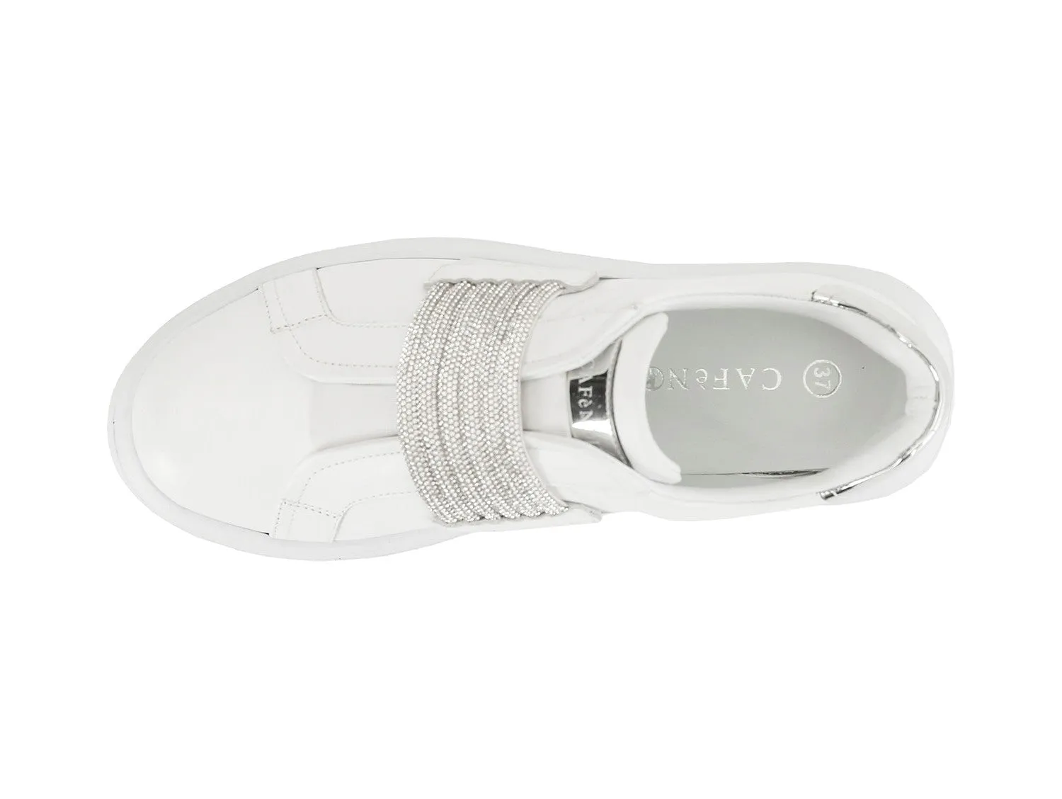 CafèNoir Sneakers Slip-on Elastico Strass Tomaia Pelle
