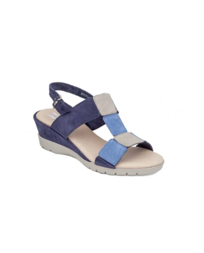 CALLAGHAN 29104 sandali donna scarpe zeppa pelle scamosciata blu