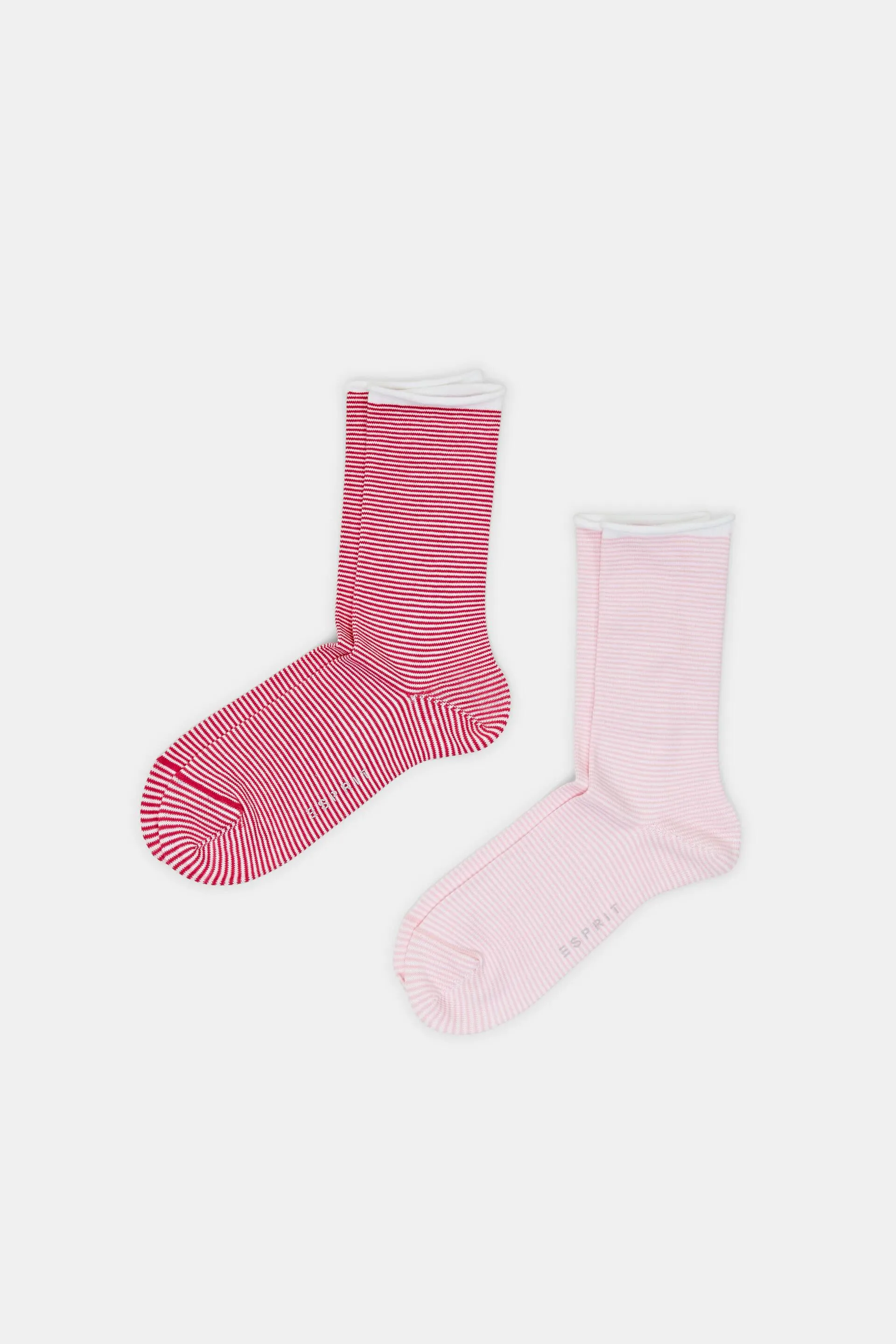Calze a righe con risvolto, cotone biologico