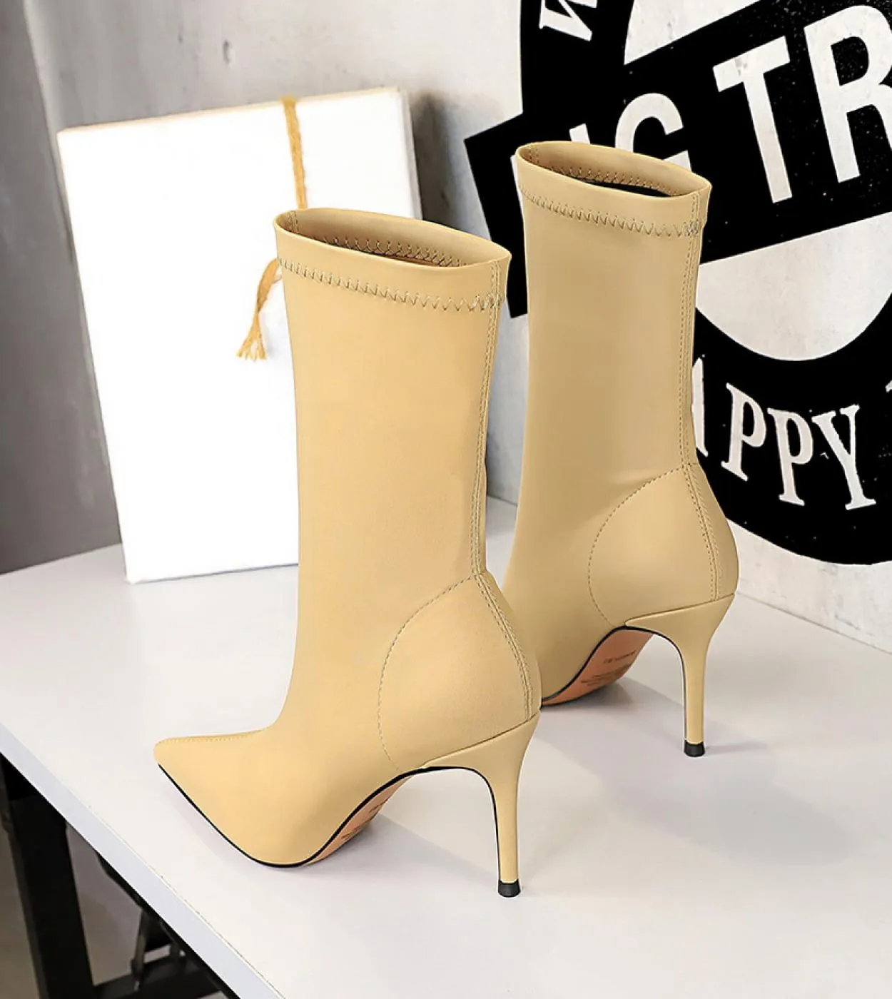 Calzini da donna Stivali Tacchi bassi Calzini bassi Stivaletti Calzino da donna Stivaletti Tacco basso Stivali da donna