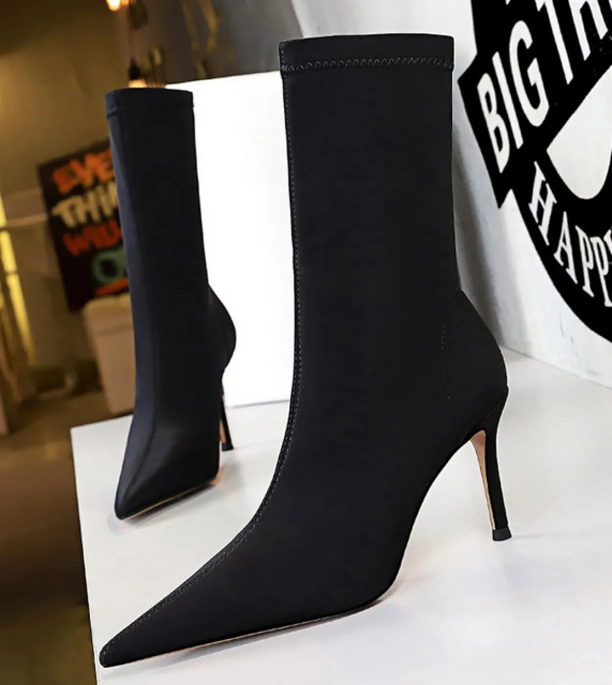 Calzini da donna Stivali Tacchi bassi Calzini bassi Stivaletti Calzino da donna Stivaletti Tacco basso Stivali da donna