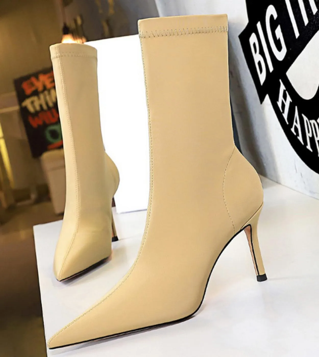Calzini da donna Stivali Tacchi bassi Calzini bassi Stivaletti Calzino da donna Stivaletti Tacco basso Stivali da donna