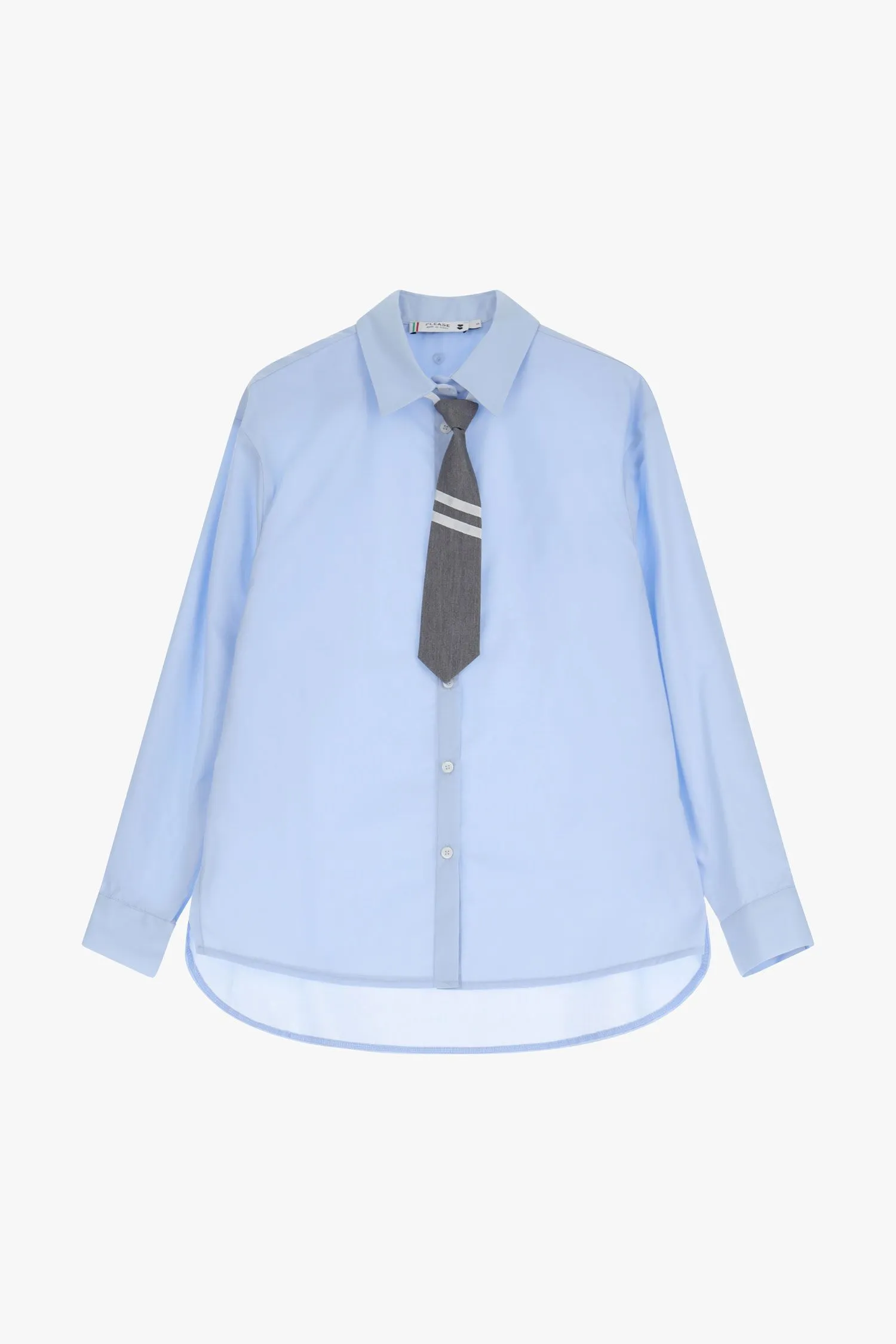Camicia con collo classico e cravatta staccata 