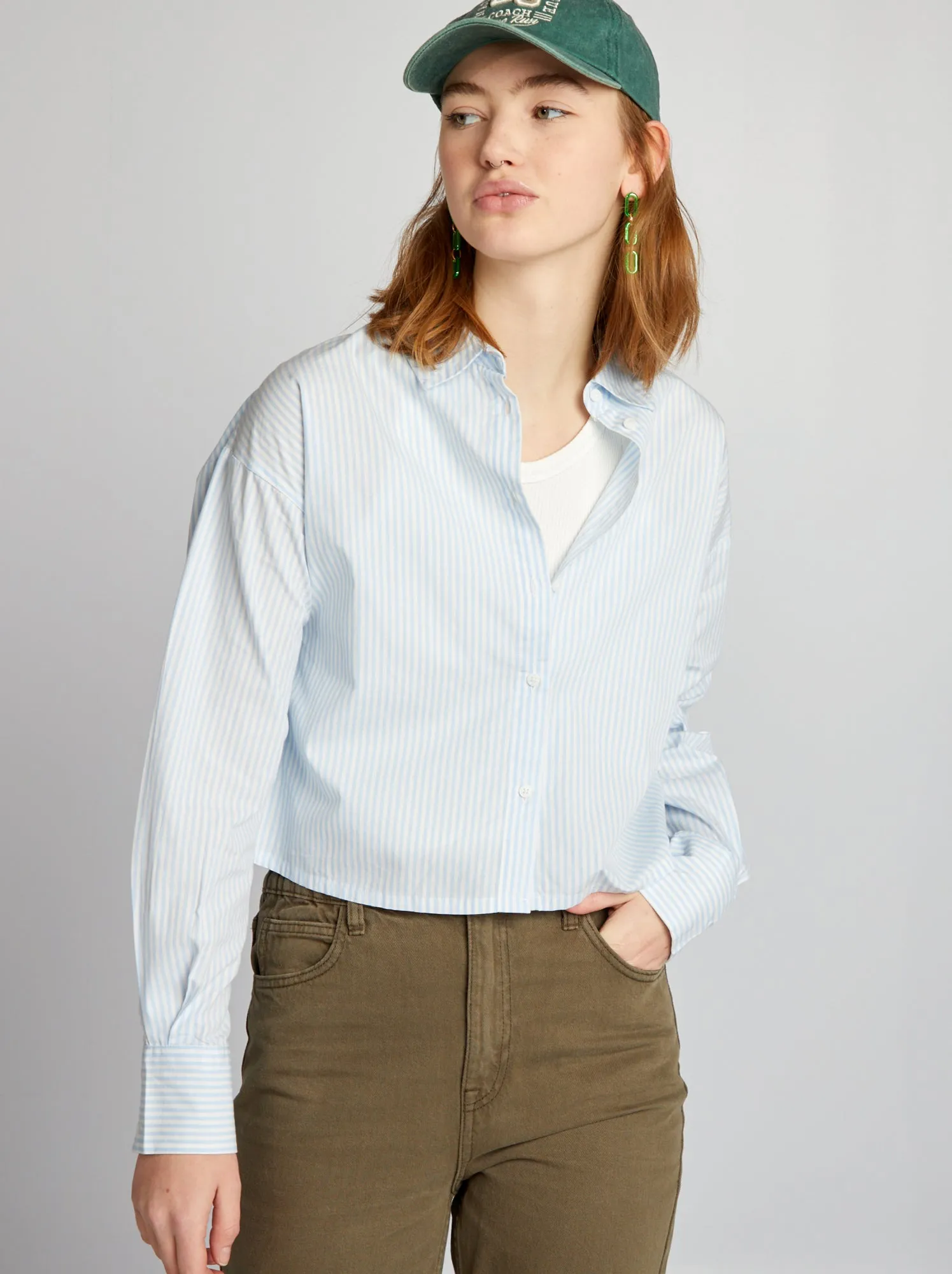 Camicia cropped in popeline - BLU