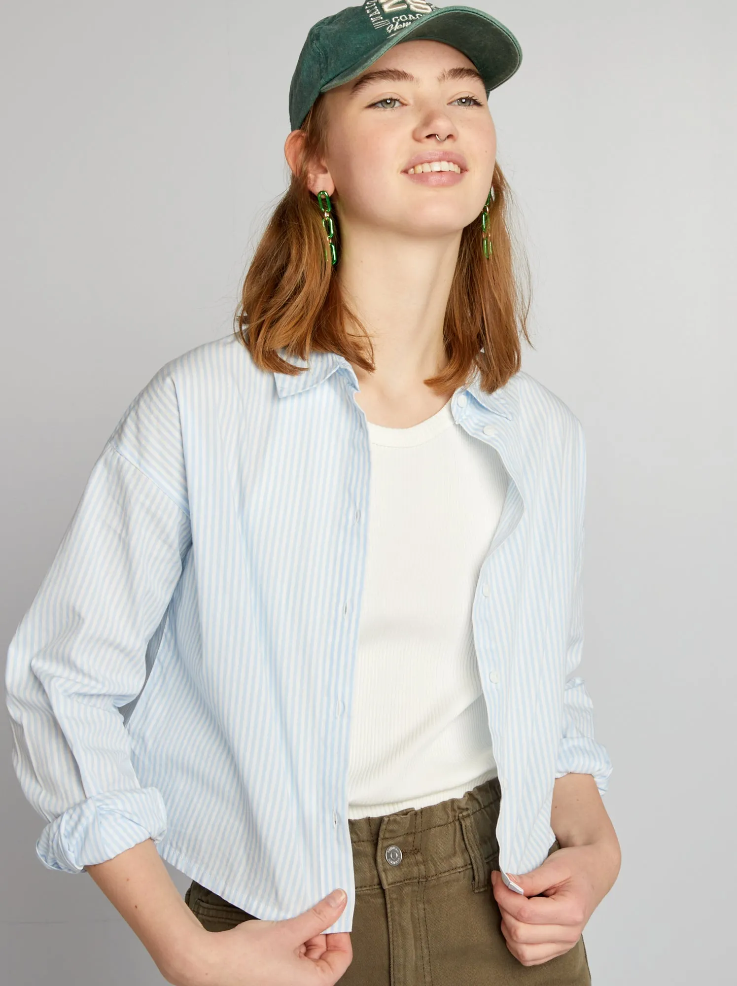 Camicia cropped in popeline - BLU