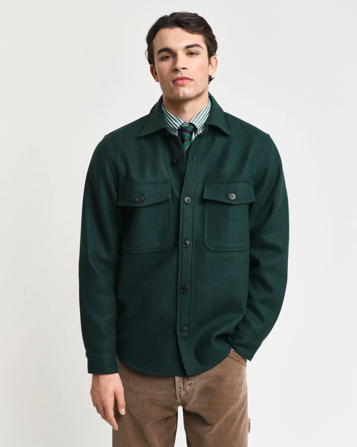 Camicia giacca in misto lana    