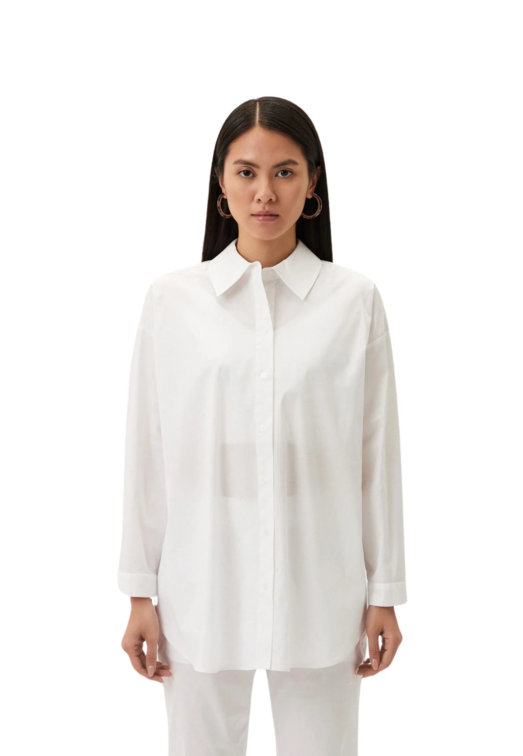 Camicia in popeline con ricamo