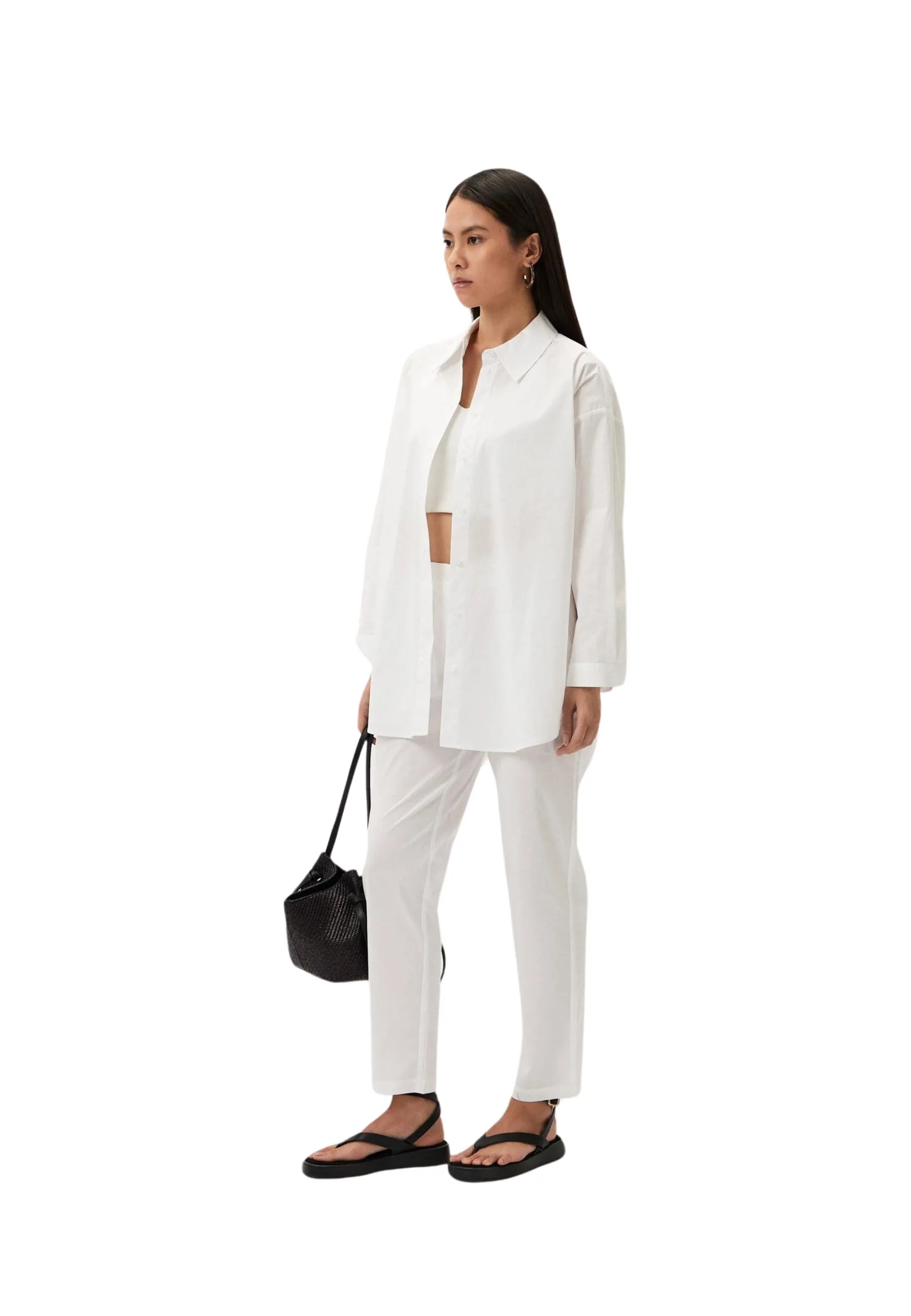 Camicia in popeline con ricamo