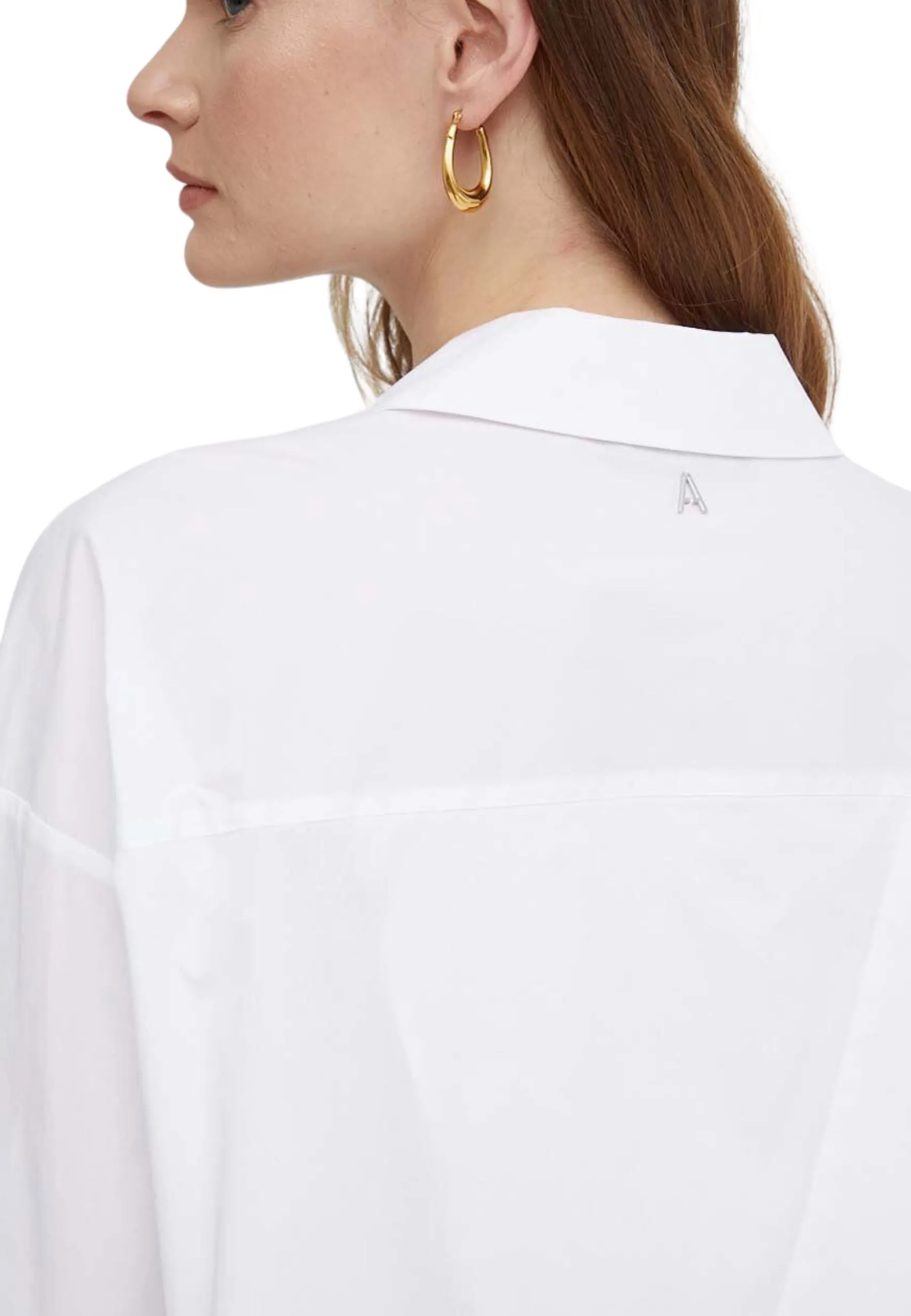 Camicia in popeline con ricamo