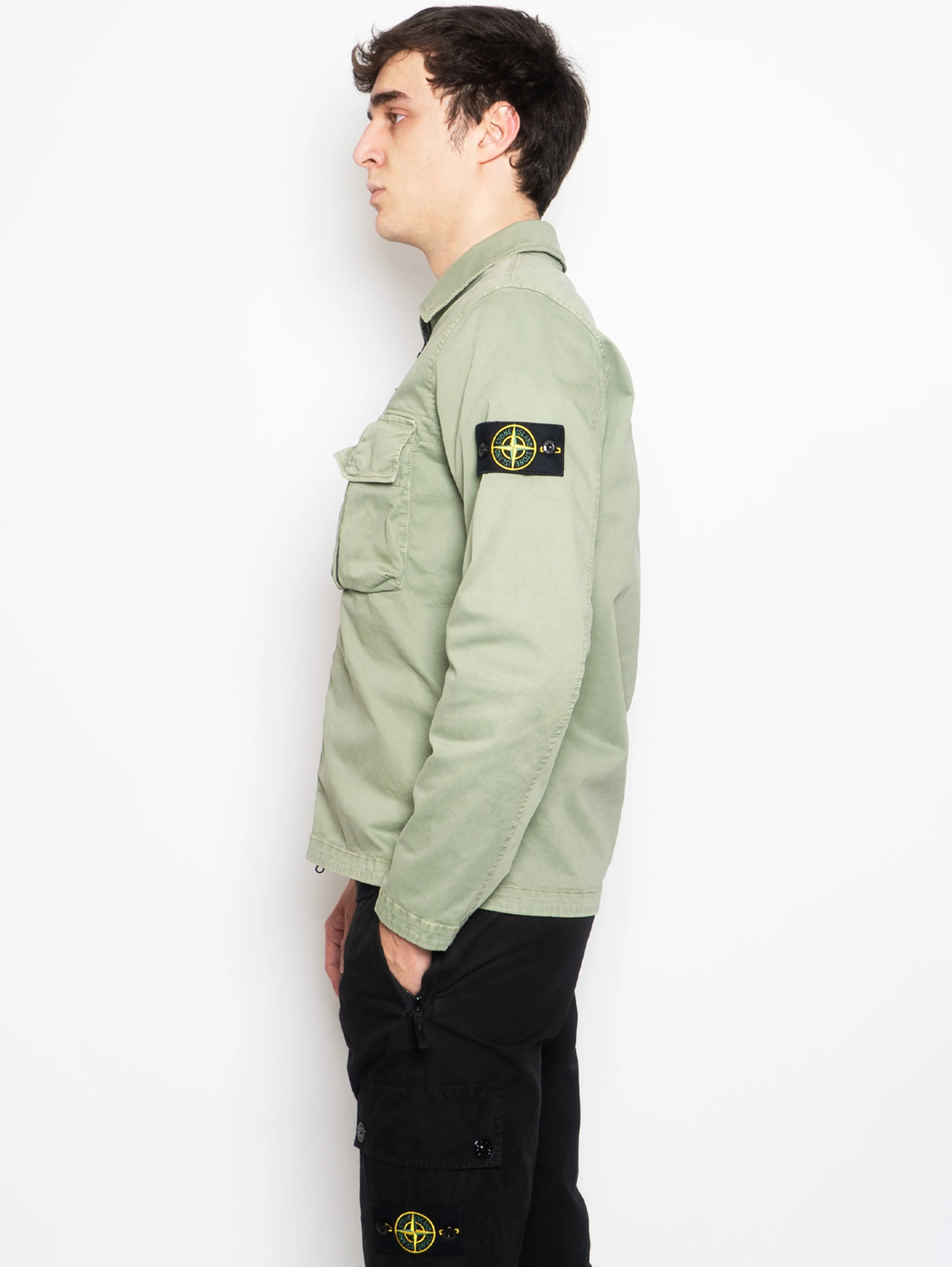 Camicia Over in Twill di Cotone Verde