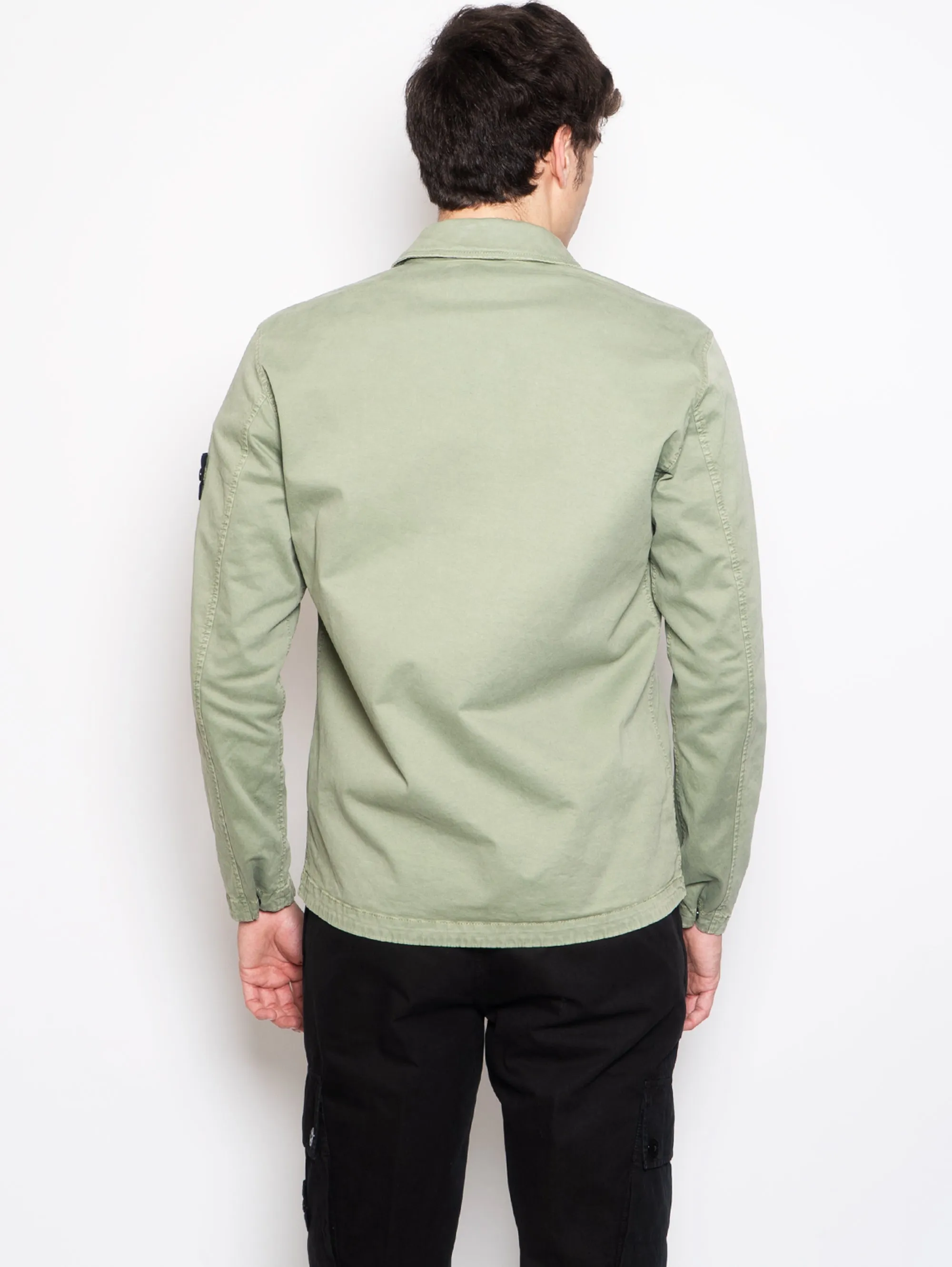Camicia Over in Twill di Cotone Verde