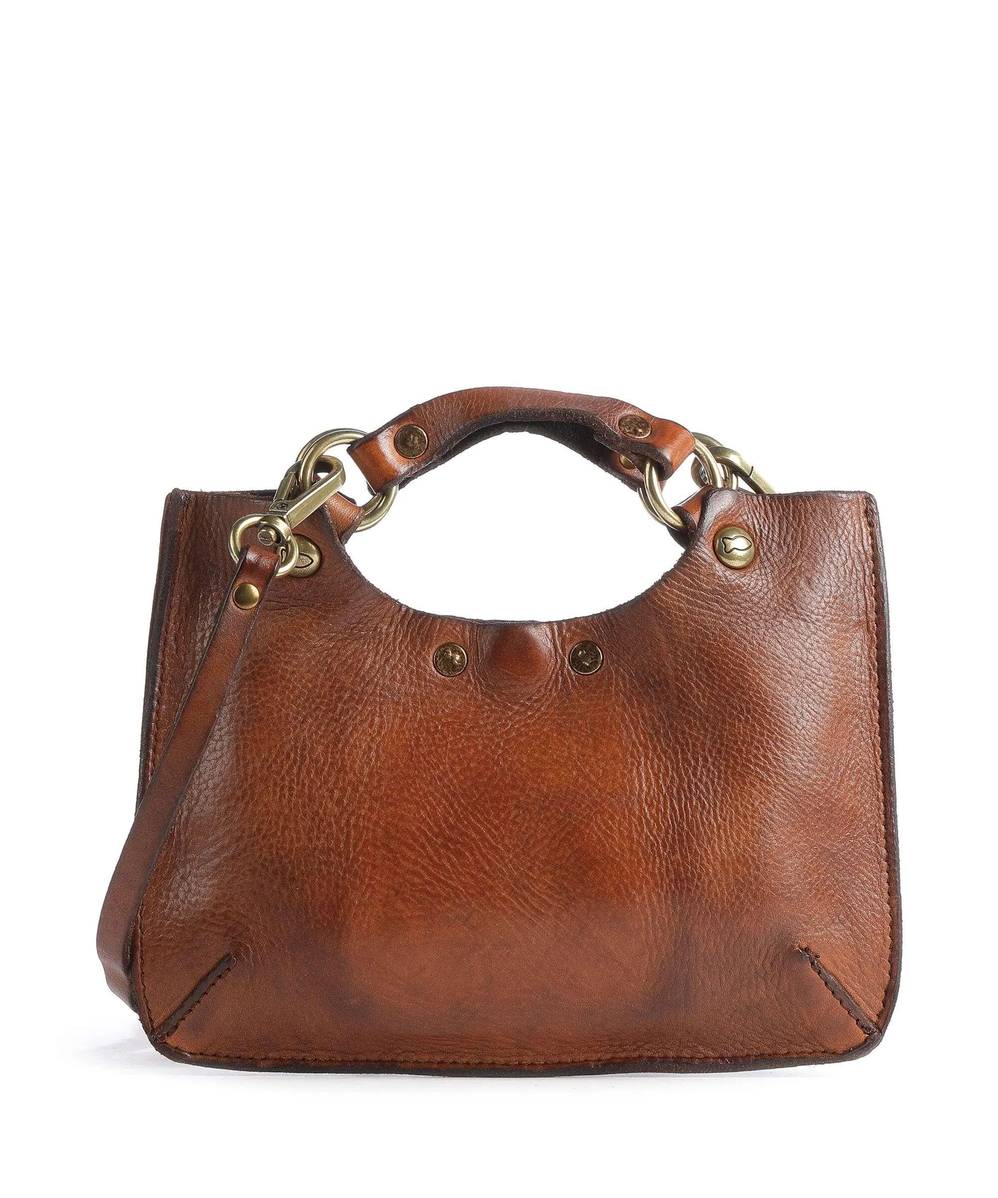  Campomaggi Borsa a mano pelle di vacchetta finemente grana cognac  
