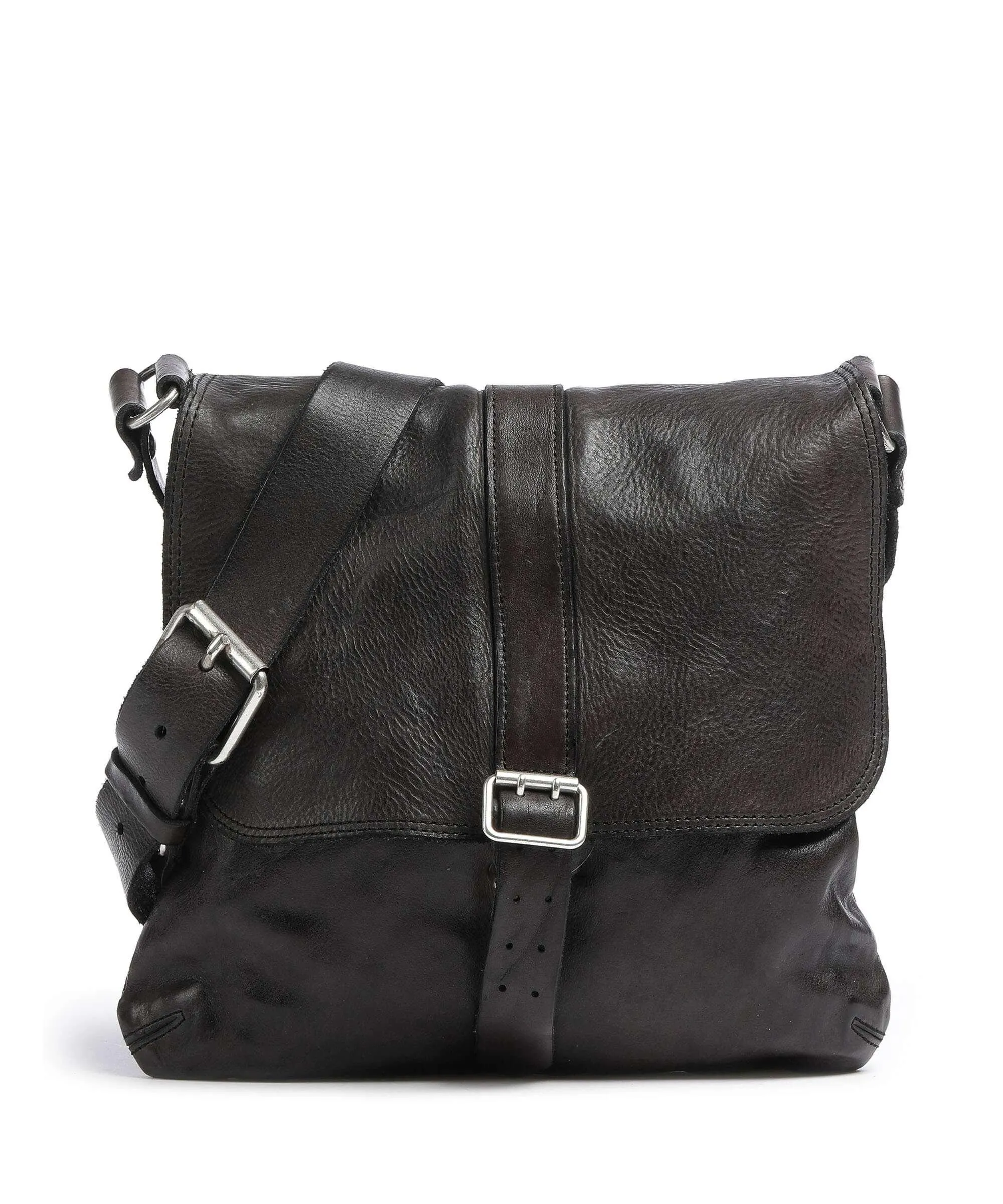  Campomaggi Borsa a spalla pelle di vacchetta finemente grana grigio scuro  