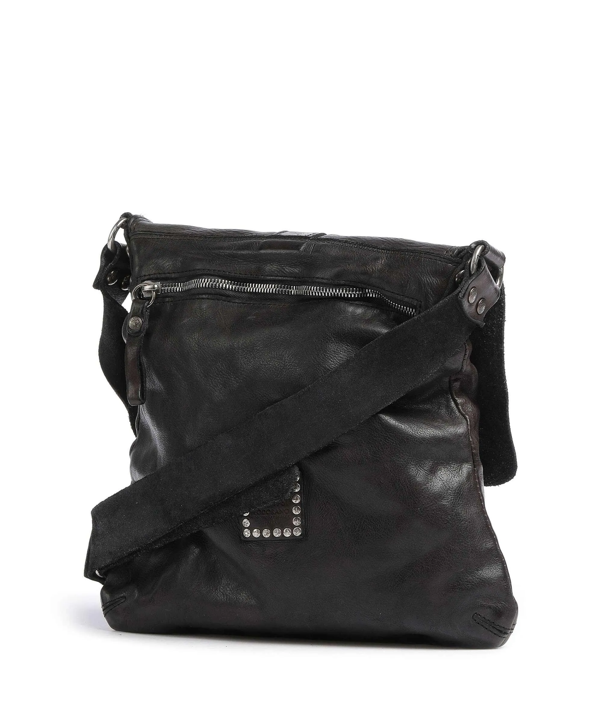  Campomaggi Borsa a spalla pelle di vacchetta finemente grana grigio scuro  