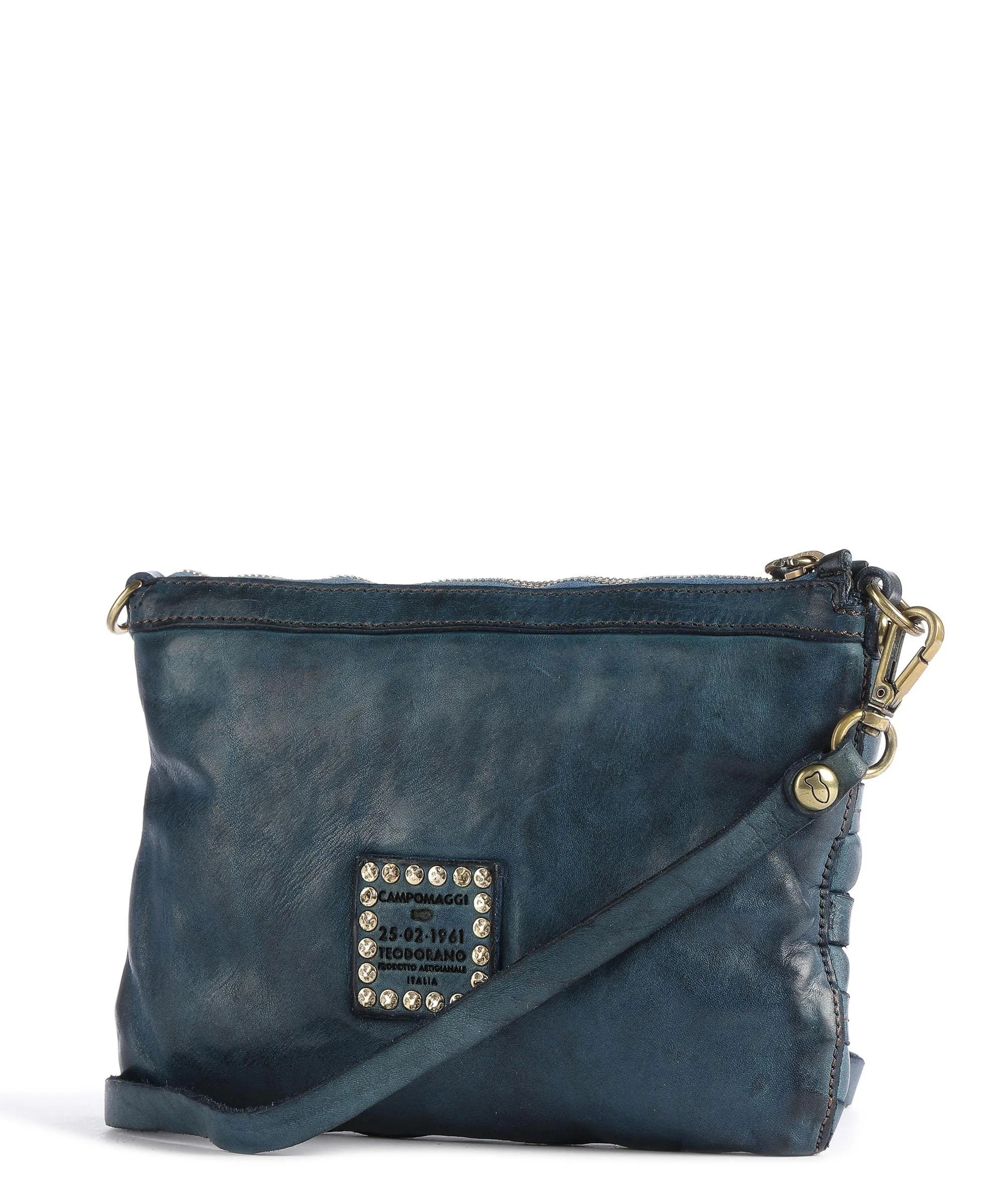  Campomaggi Prestige Borsa a tracolla pelle di vacchetta grana blu scuro  