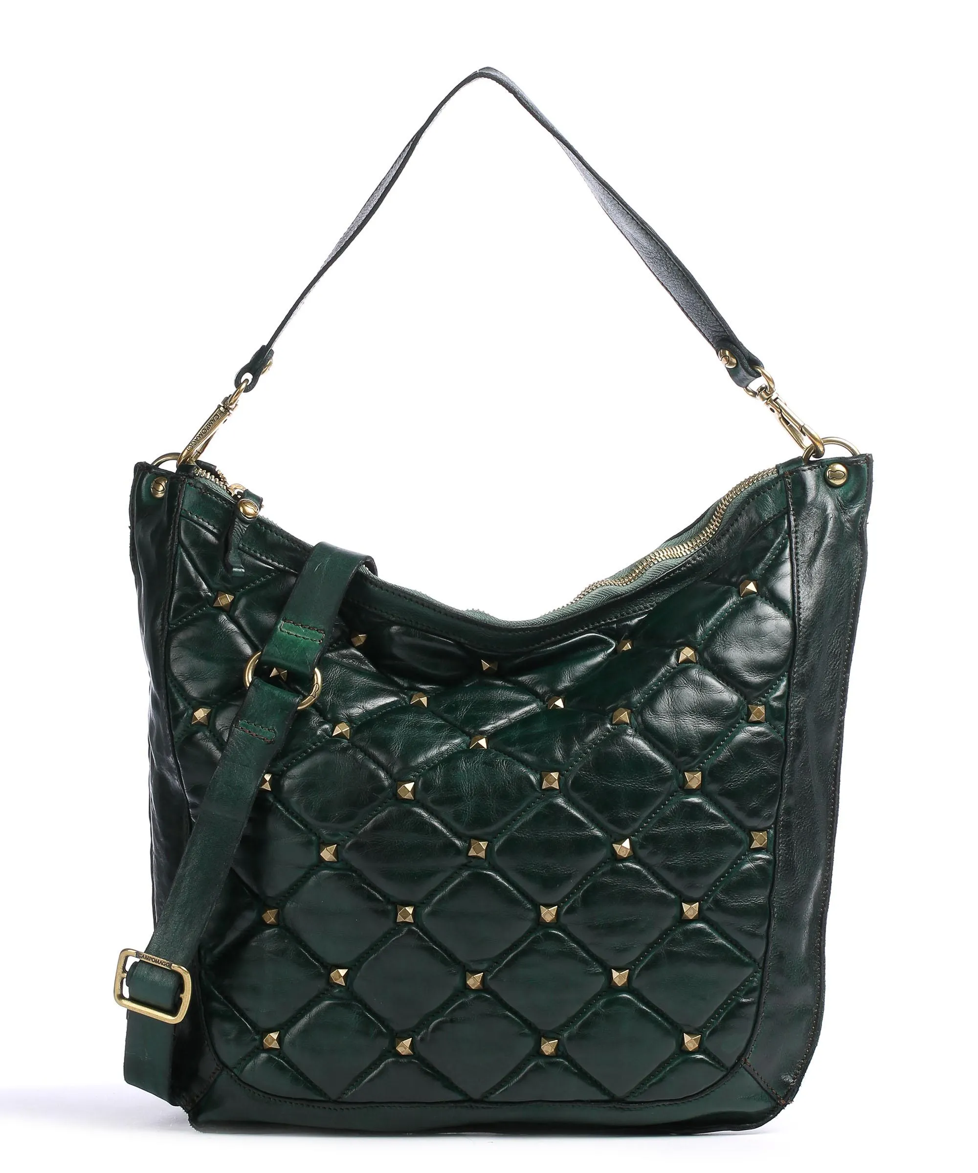 Campomaggi Prestige Borsa hobo pelle di vacchetta finemente grana verde scuro  