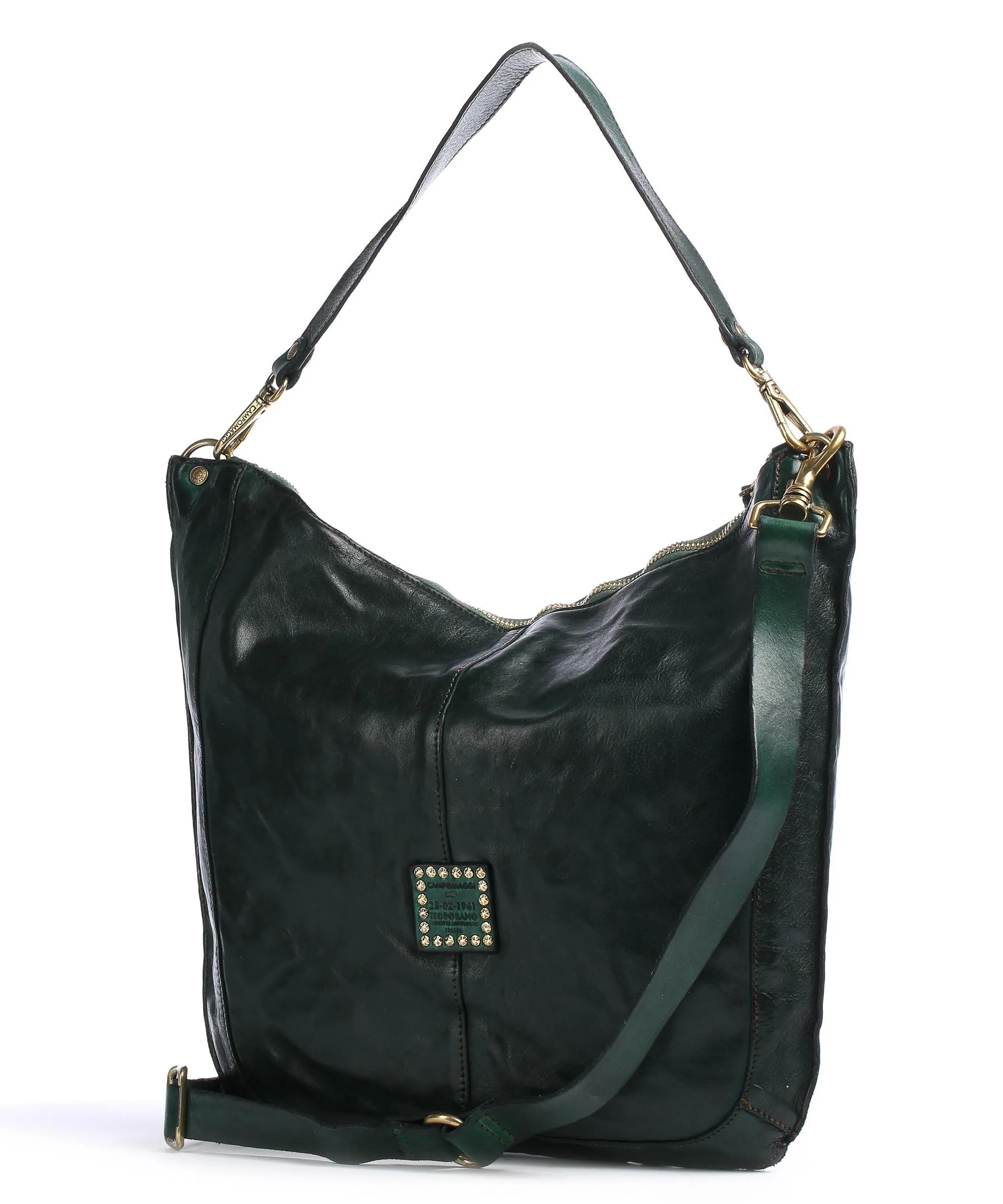 Campomaggi Prestige Borsa hobo pelle di vacchetta finemente grana verde scuro  
