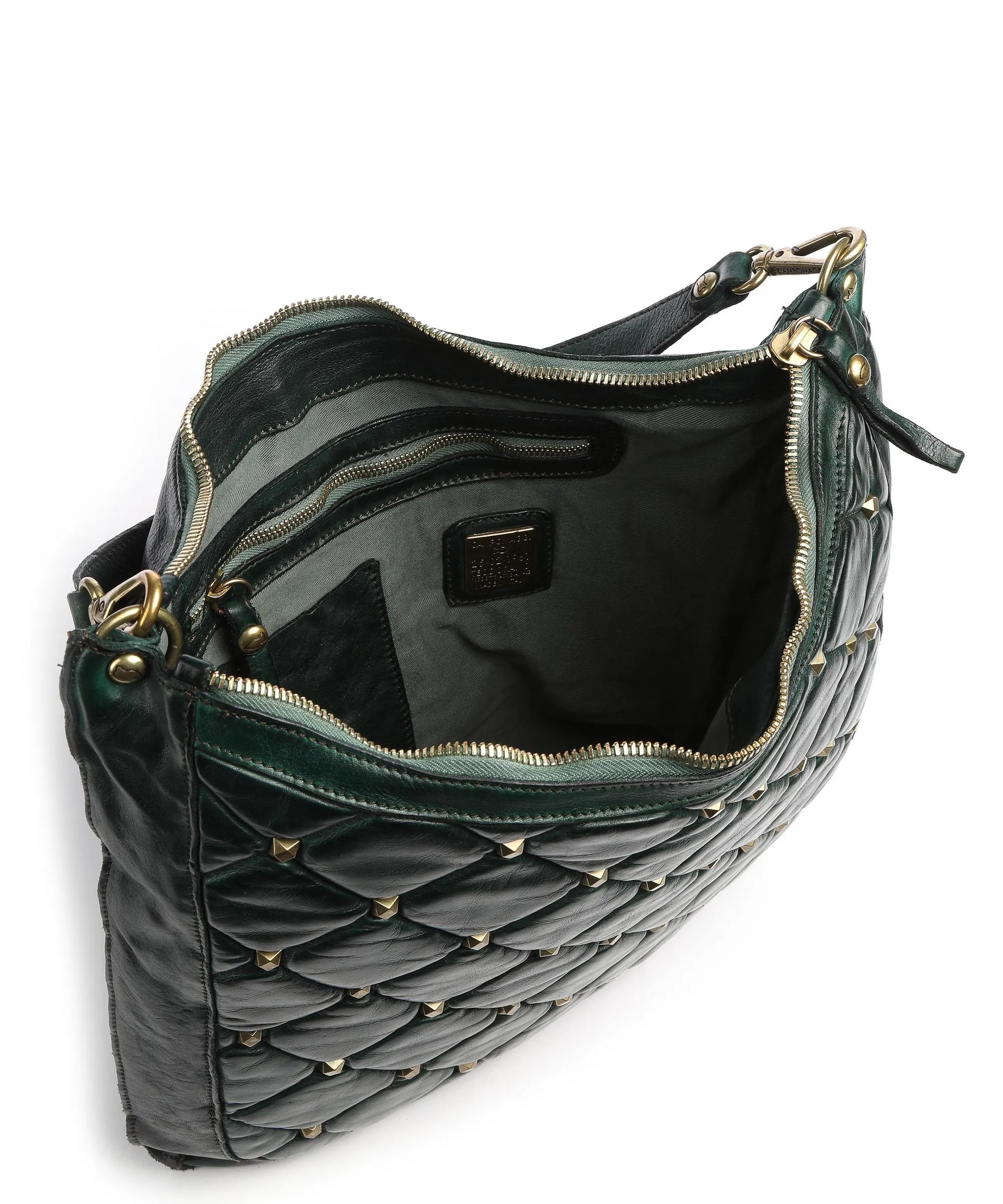 Campomaggi Prestige Borsa hobo pelle di vacchetta finemente grana verde scuro  