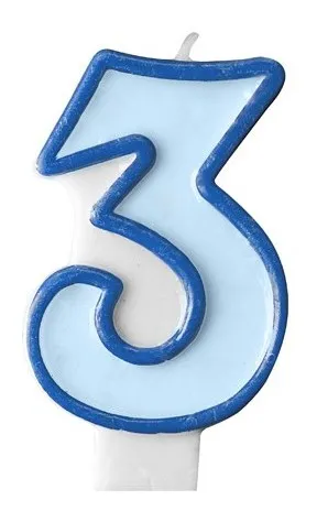 Candelina 3 blu 7 cm