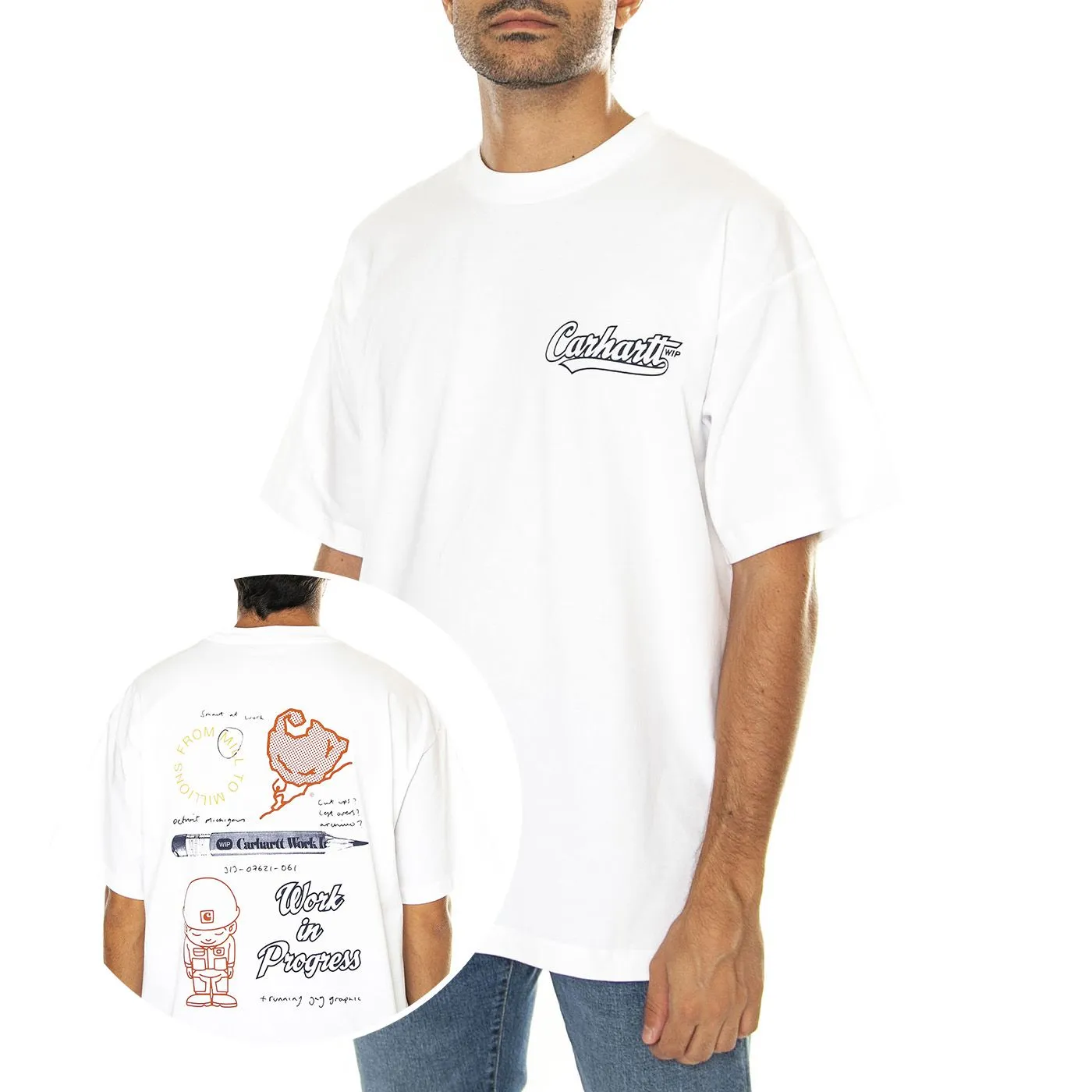 CARHARTT WIP S/S Archivo T-Shirt White - Maglietta Girocollo Uomo Bianca    