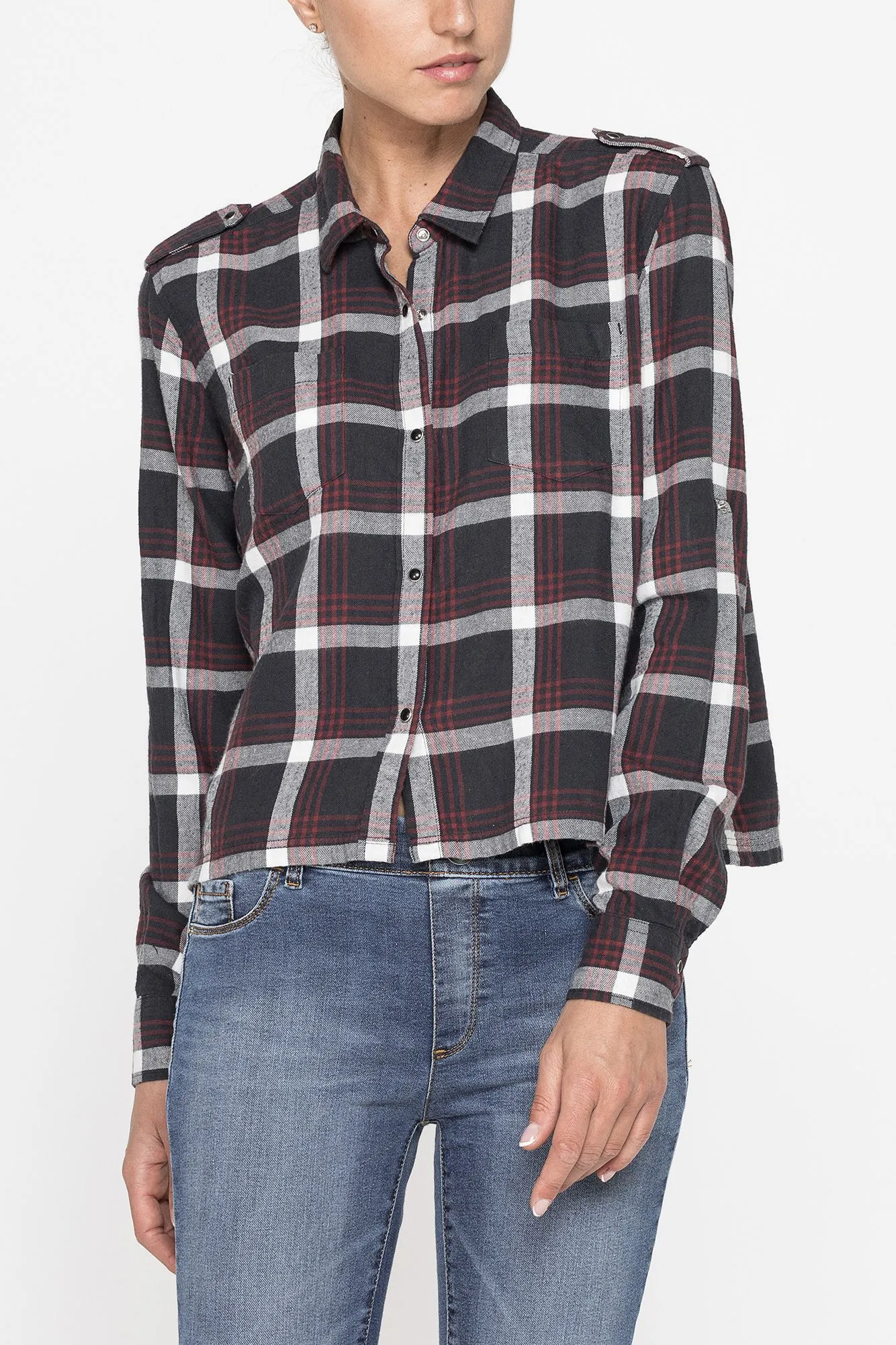 Carrera  ---------    ------------Camicia manica lunga a quadri - Bianco/nero/rosso