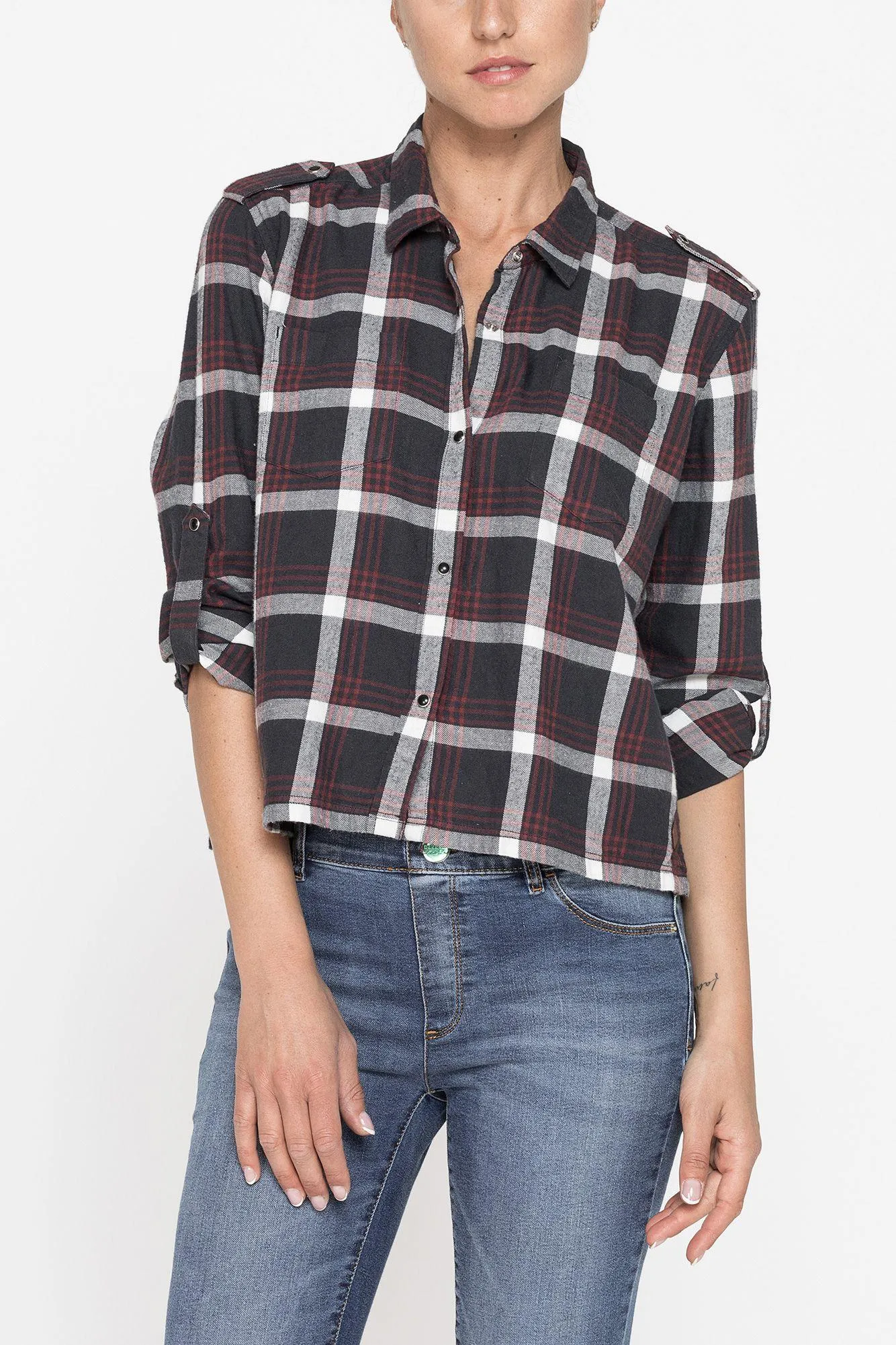 Carrera  ---------    ------------Camicia manica lunga a quadri - Bianco/nero/rosso